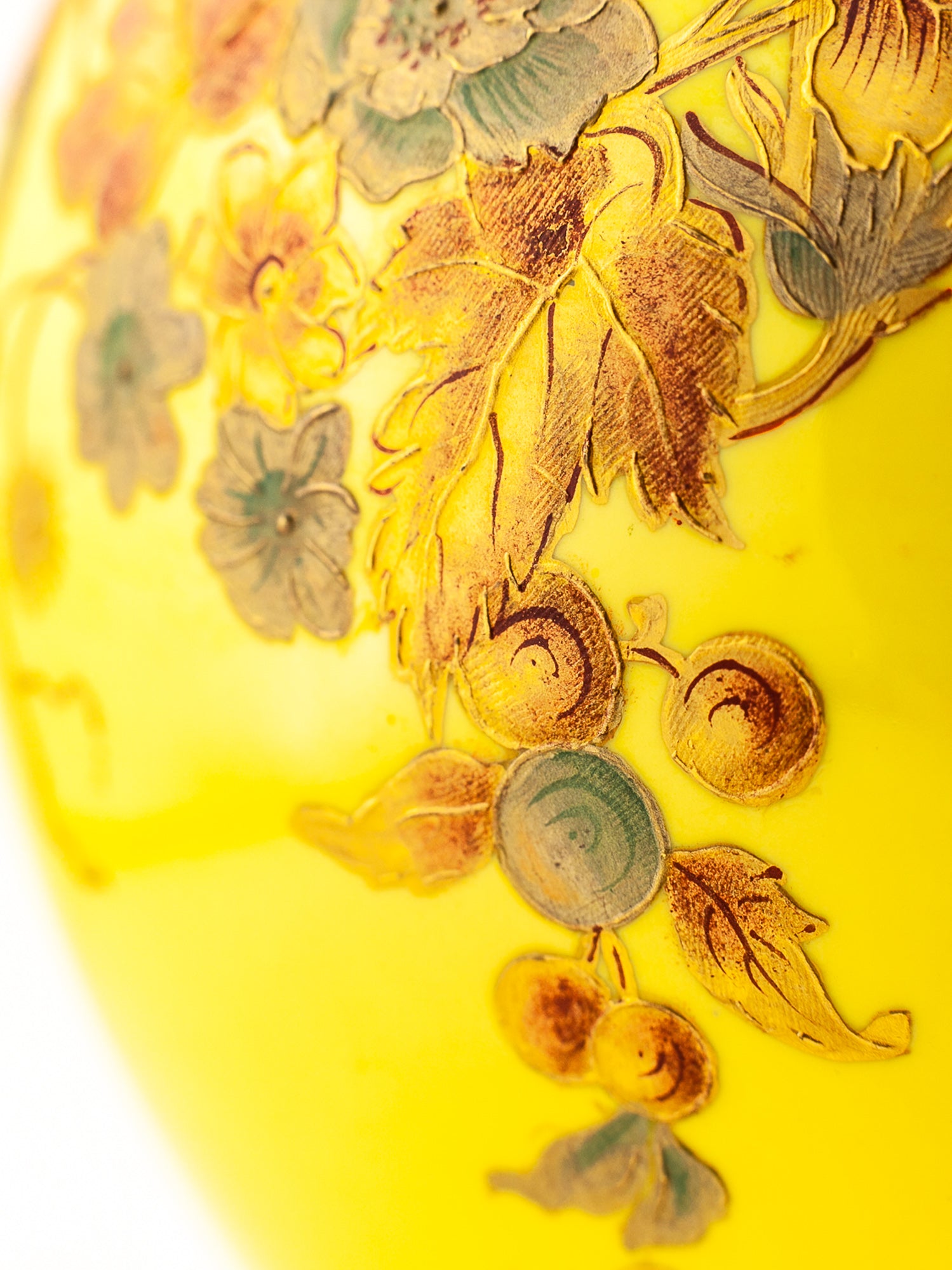 Rare Antique Royal Crown Derby Yellow Porcelain Vase, Circa 1891