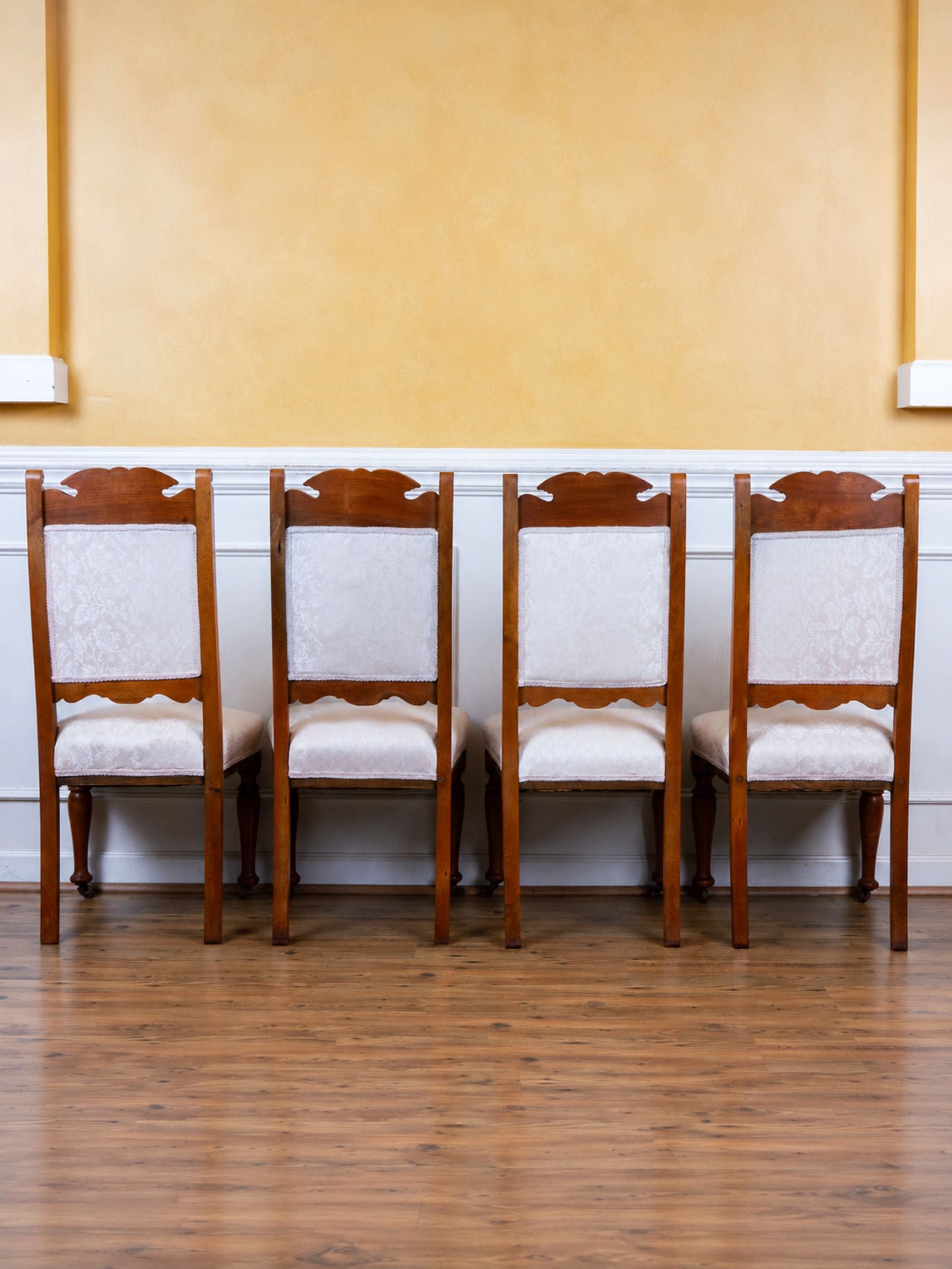 Set of Four Antique Victorian Renaissance Revival Walnut Dining Chairs, Circa 1890