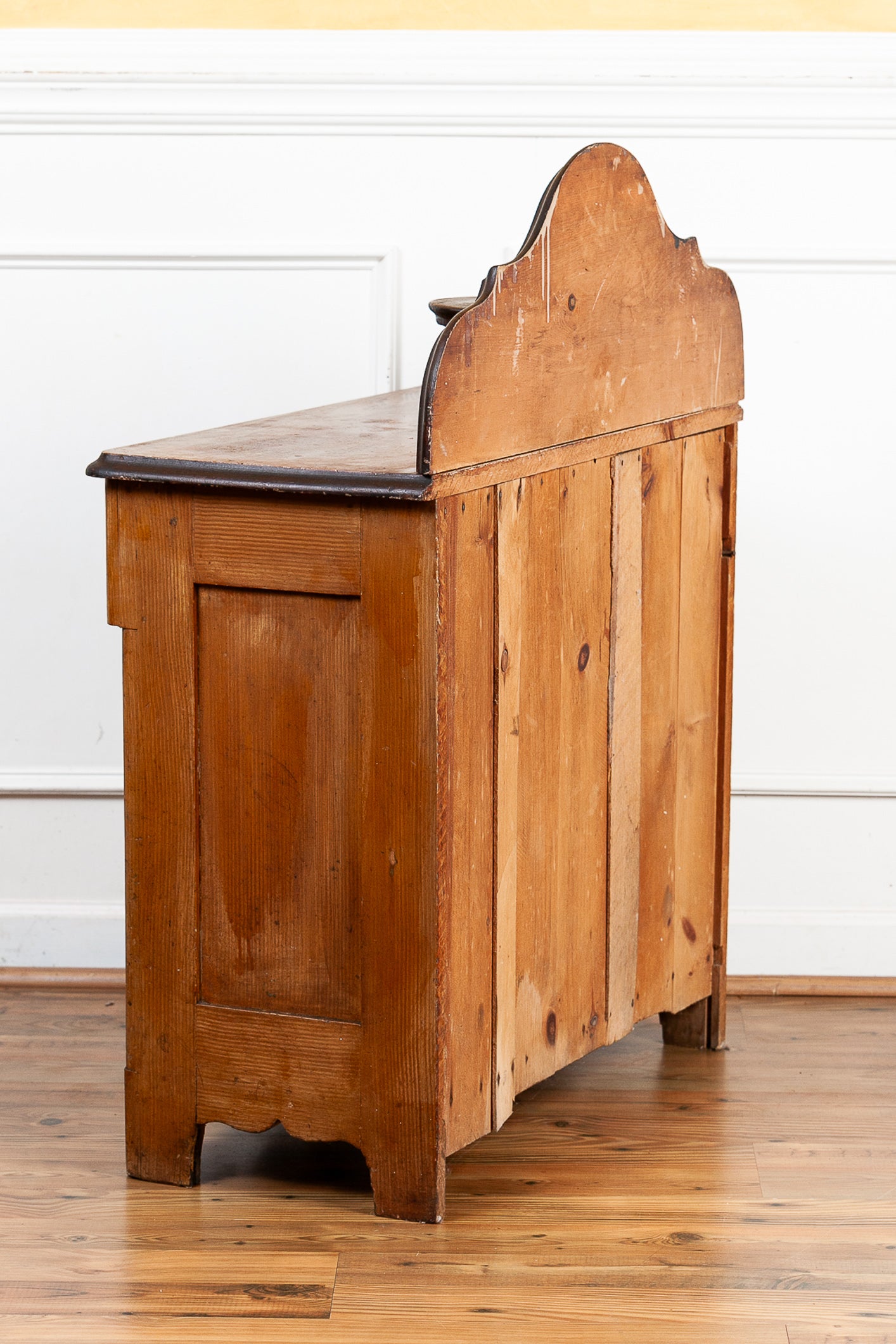 Antique 19th Century Pine Washstand with Painted Cupboard Doors