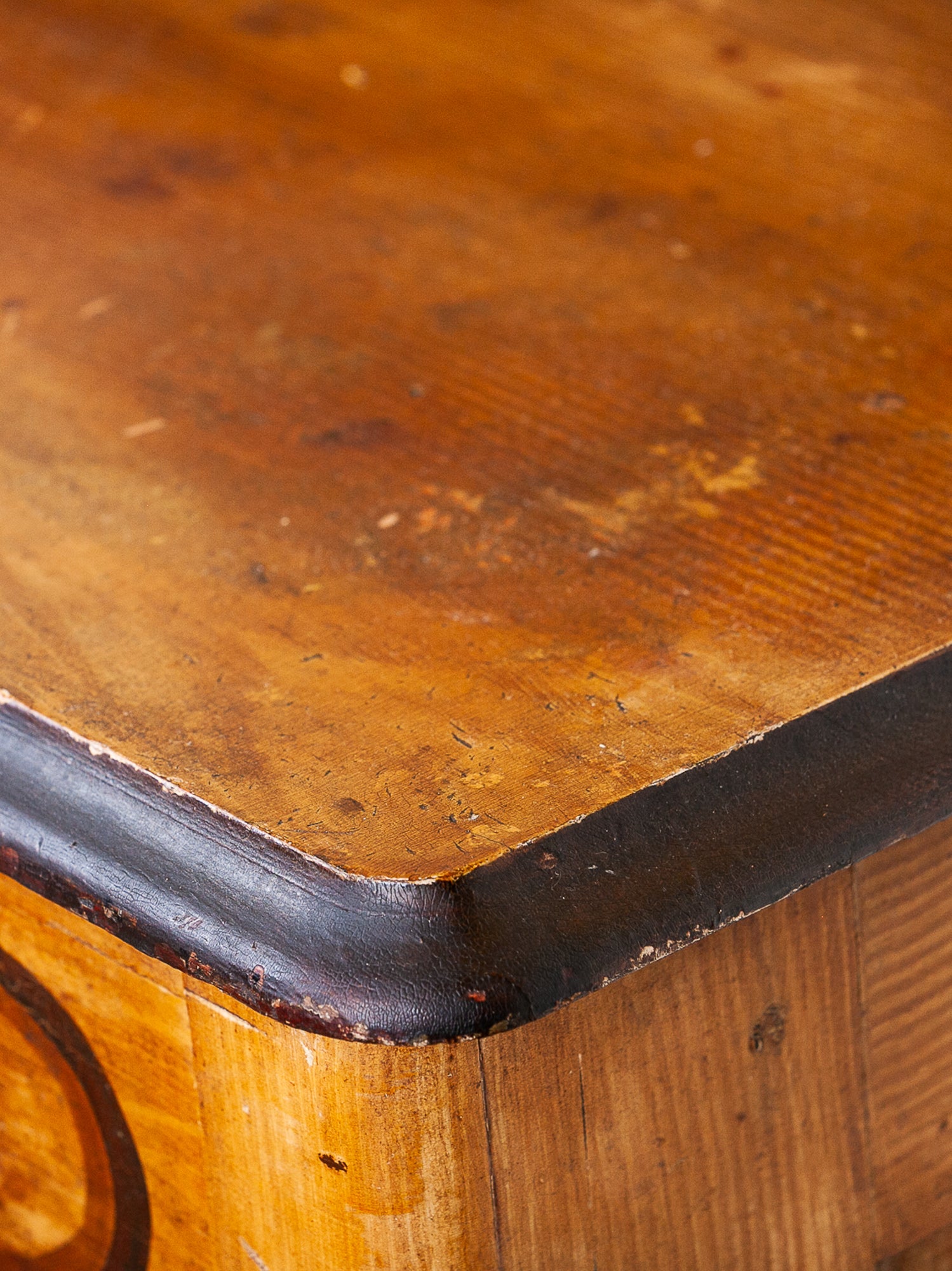 Antique 19th Century Pine Washstand with Painted Cupboard Doors