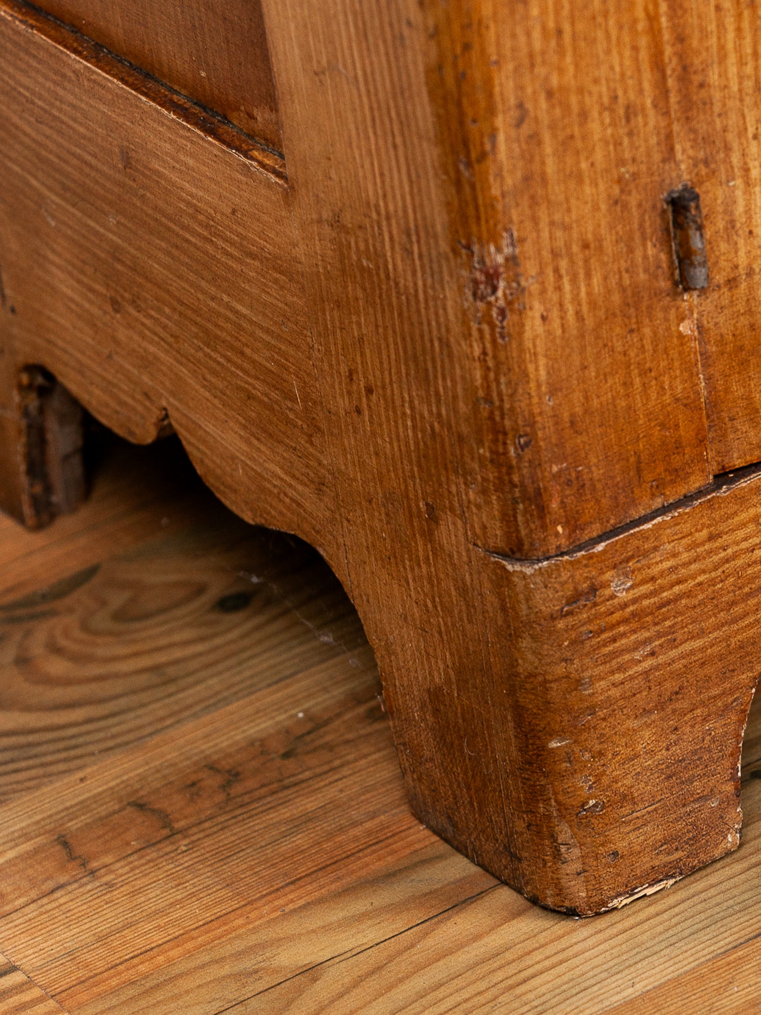 Antique 19th Century Pine Washstand with Painted Cupboard Doors