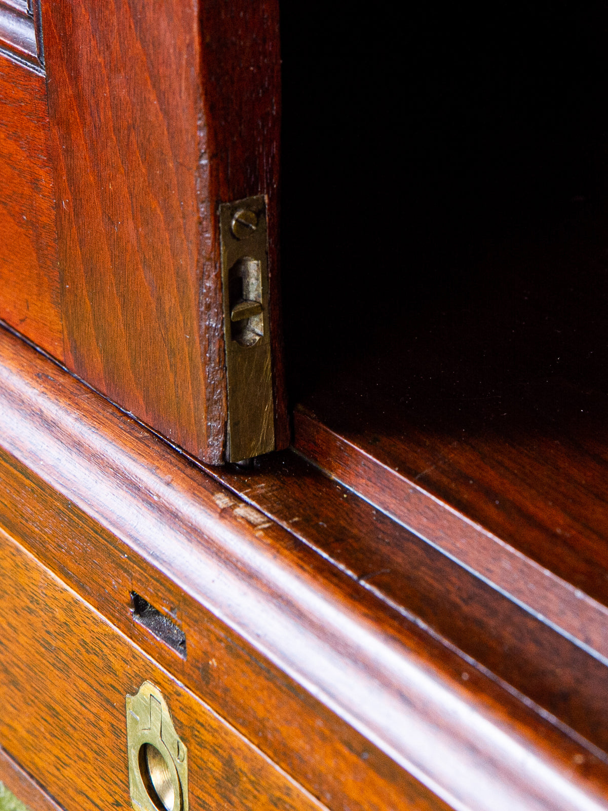 19th Century American Mahogany Secretary Desk with Blind Cupboard Top