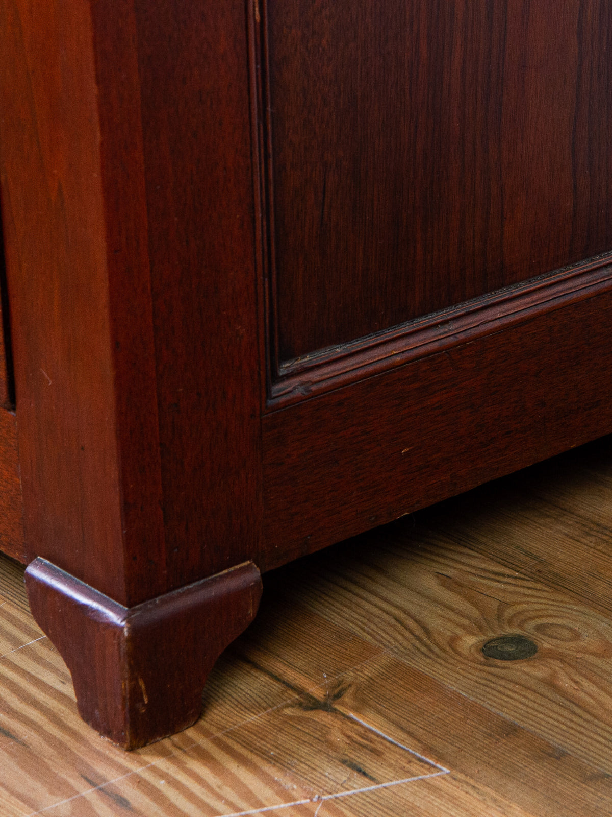 19th Century American Mahogany Secretary Desk with Blind Cupboard Top