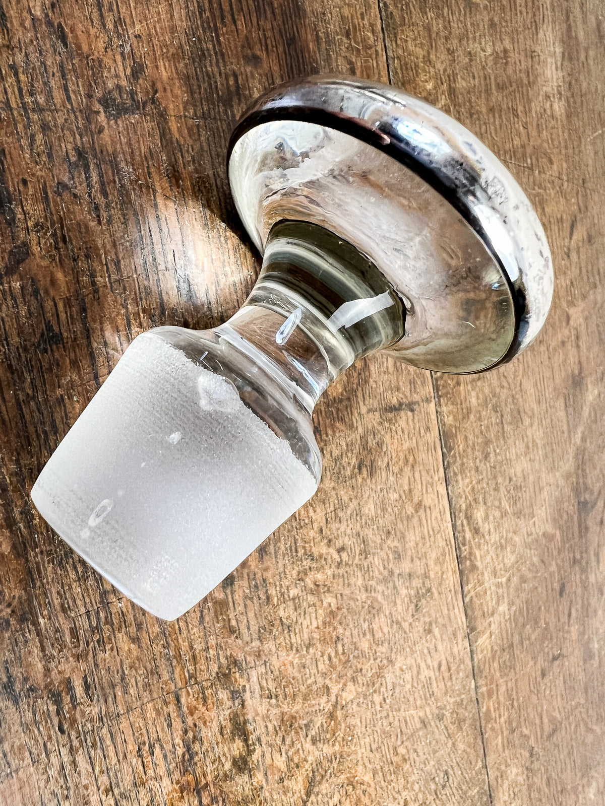 R. Wallace Sterling Silver & Etched Glass Oil and Vinegar Bottle, c.1910