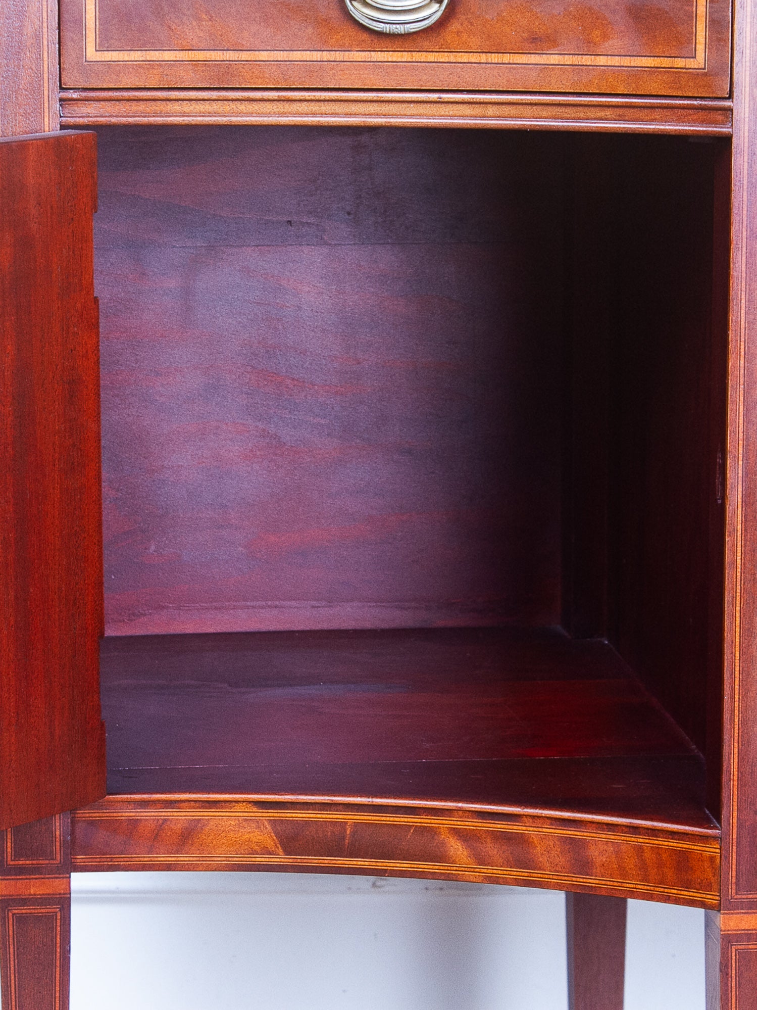 Large Antique Federal Style Inlaid Flame Mahogany Sideboard, Williams-Kimp, Grand Rapids, MI.