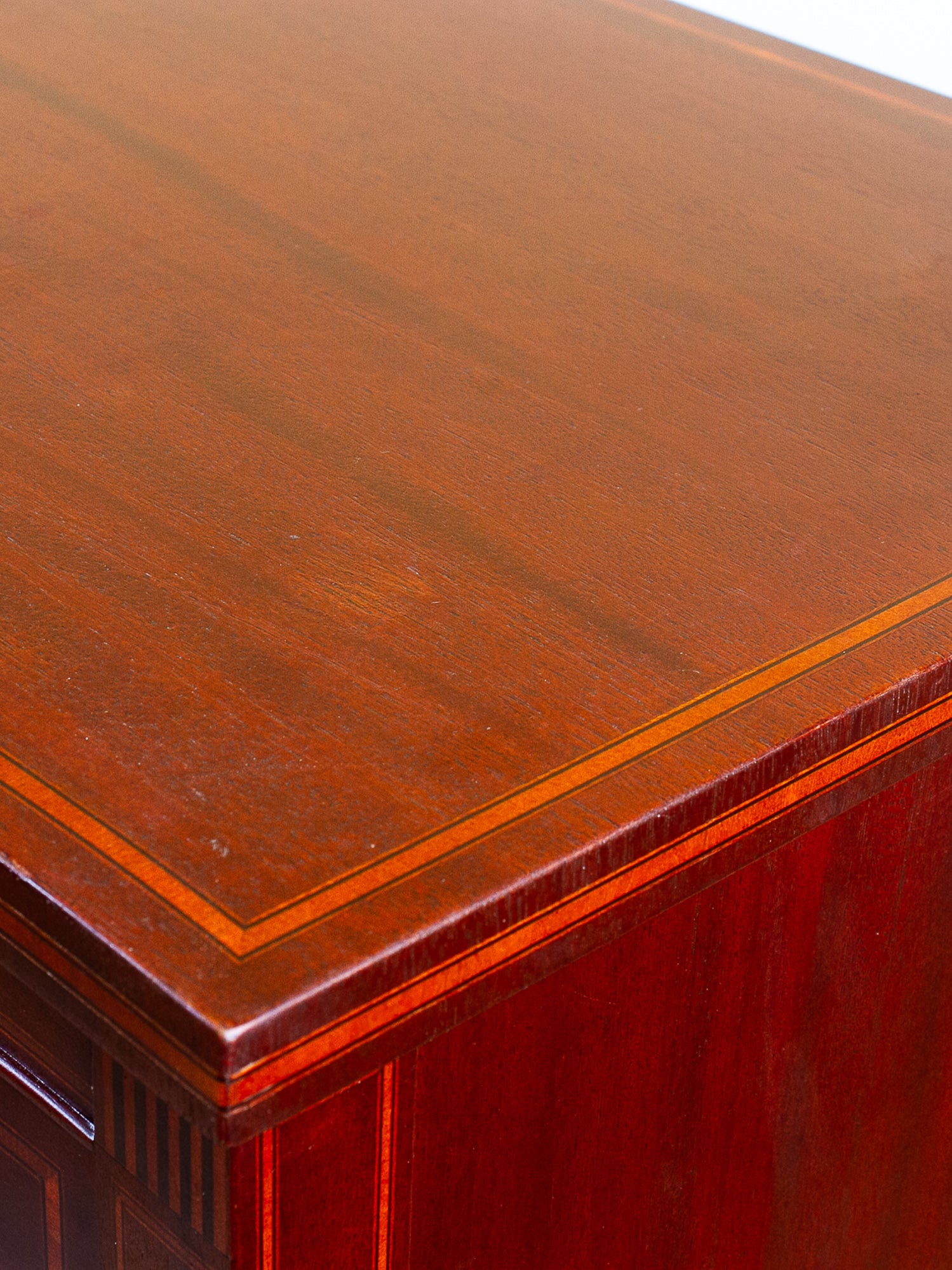 Large Antique Federal Style Inlaid Flame Mahogany Sideboard, Williams-Kimp, Grand Rapids, MI.