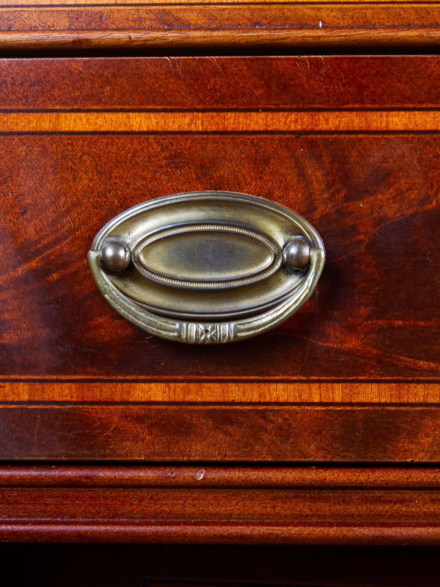 Large Antique Federal Style Inlaid Flame Mahogany Sideboard, Williams-Kimp, Grand Rapids, MI.