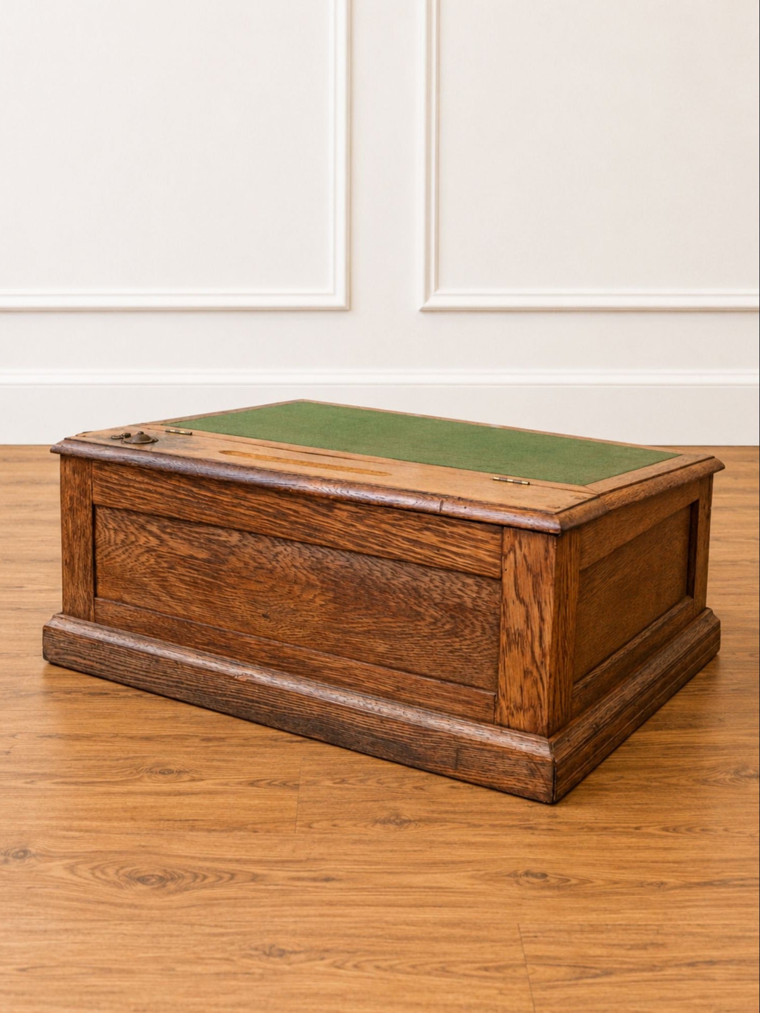 Antique Oak Table Top Spool Cabinet Slant Top Desk.