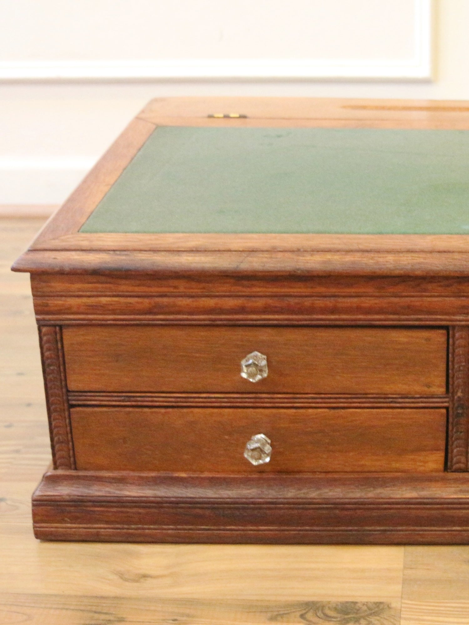Antique Oak Table Top Spool Cabinet Slant Top Desk.