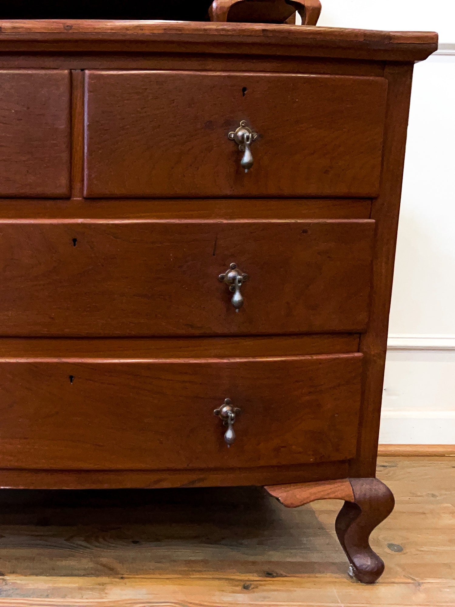 Early 20th Century Bow Front Dresser with Swivel Mirror
