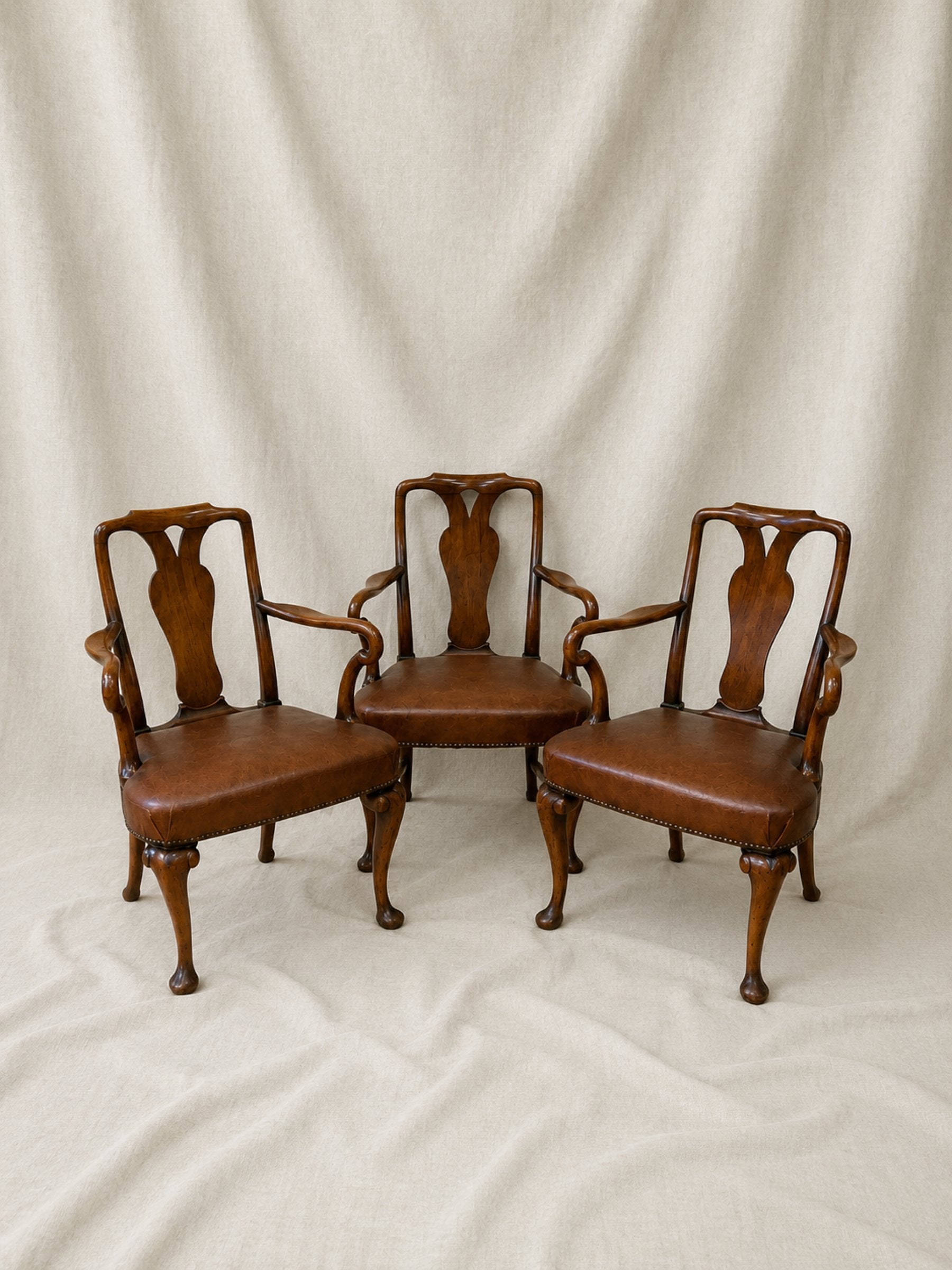 Early 18th Century English Georgian Walnut Queen Anne Shepherds Crook Arm Chair.