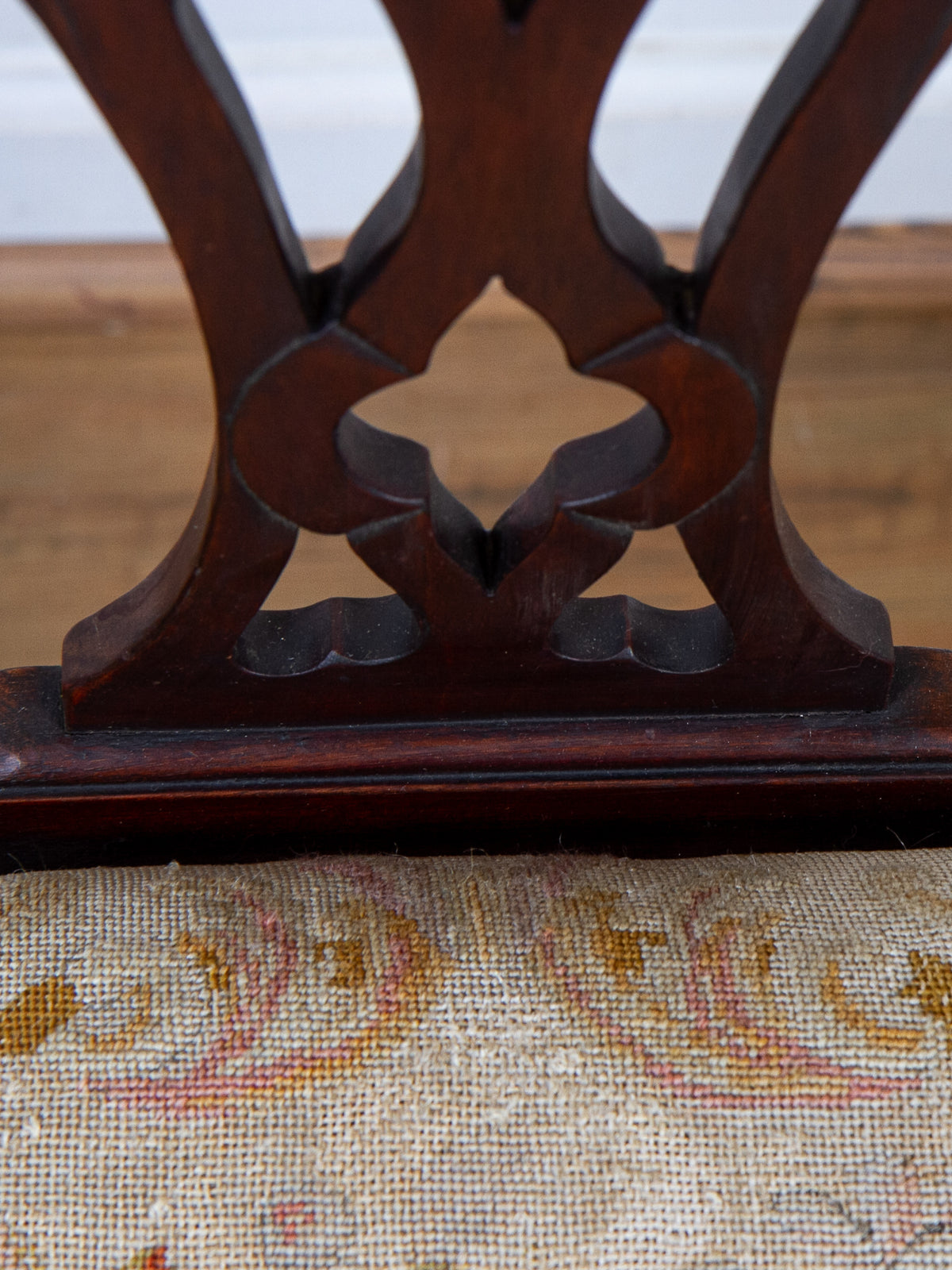 Antique American Chippendale Style Mahogany Side Chair with Ball & Claw Feet, c.1880