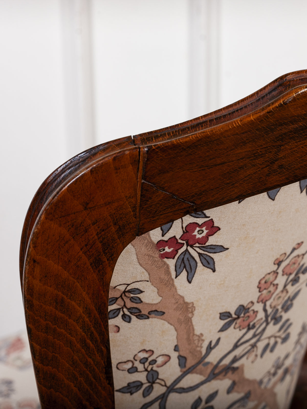 19th Century French Carved Oak Upholstered Side Chair