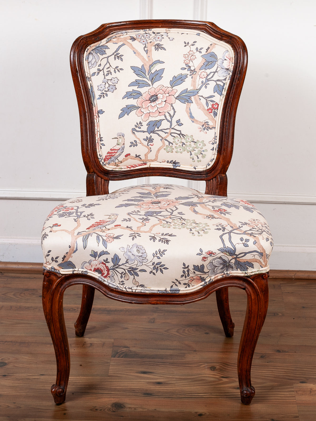 19th Century French Carved Oak Upholstered Side Chair