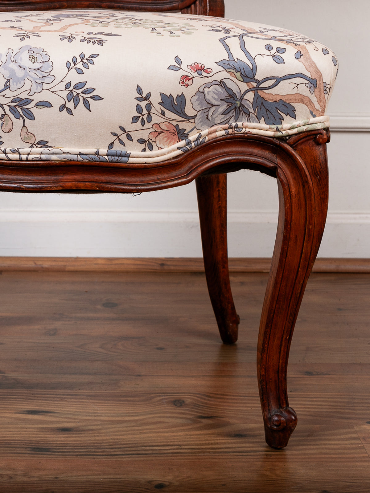 19th Century French Carved Oak Upholstered Side Chair
