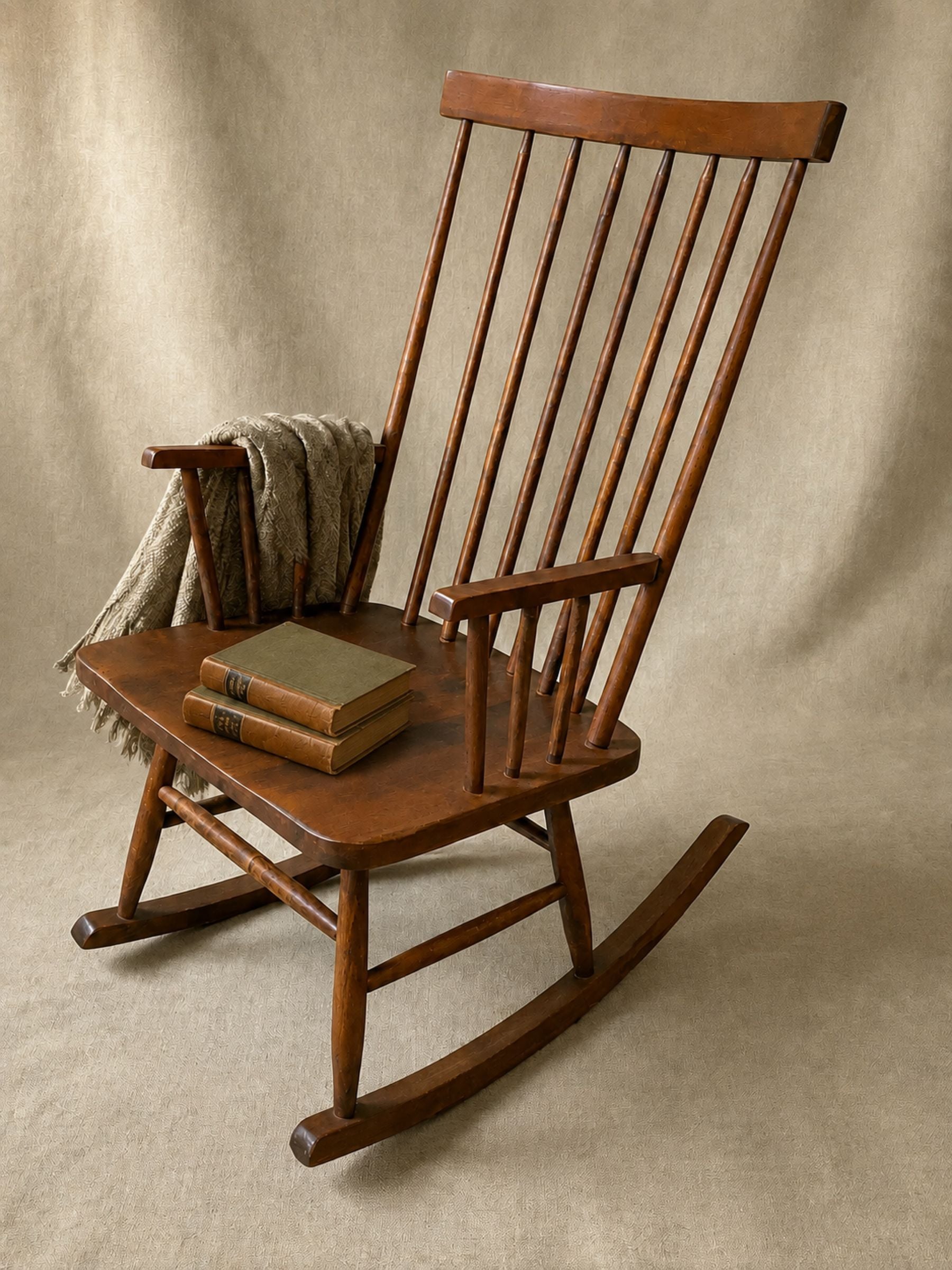 Original Mel Smilow Solid Walnut Rocking Chair for Smilow-Thielle, Circa 1960s
