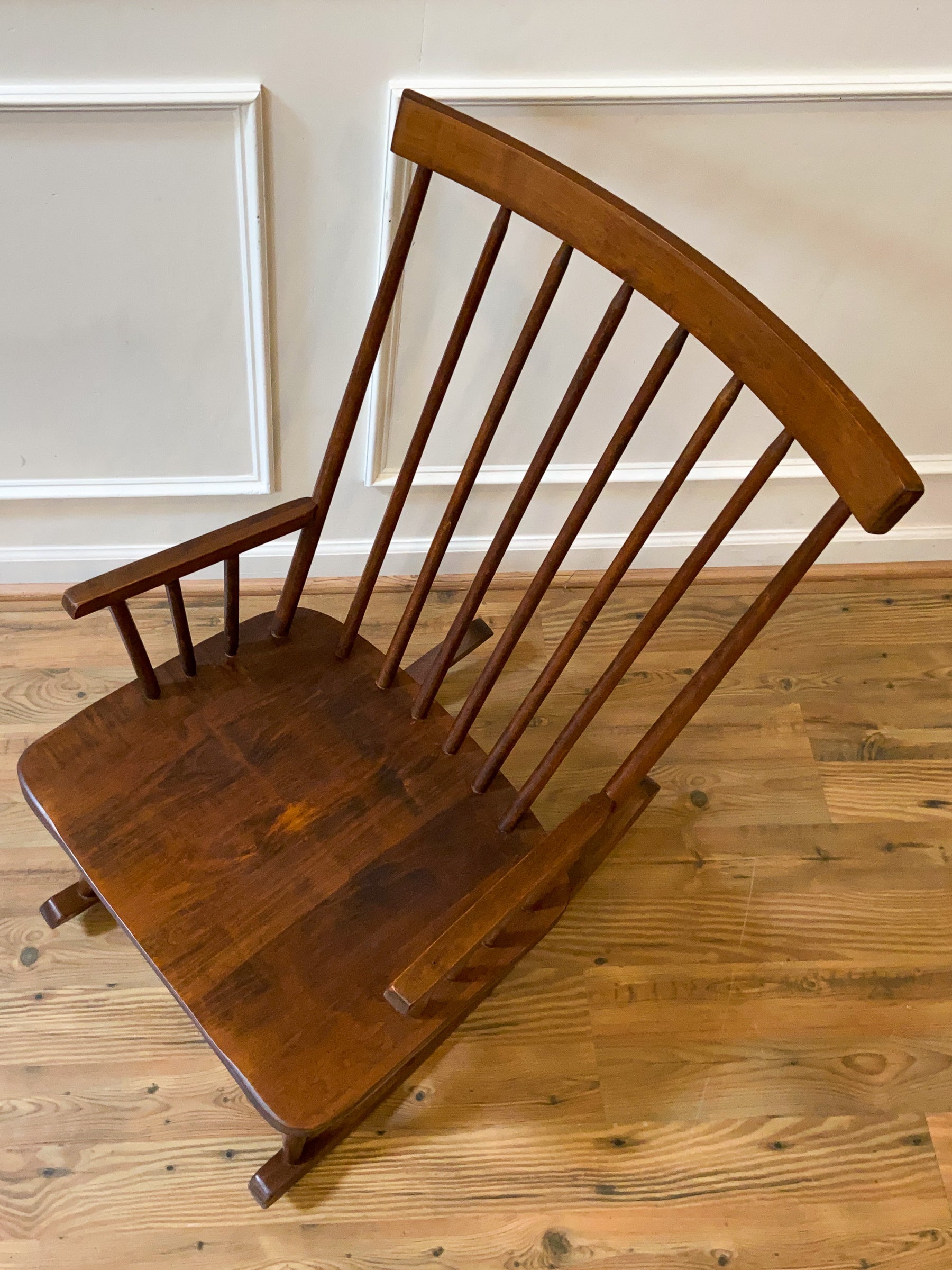 Original Mel Smilow Solid Walnut Rocking Chair for Smilow-Thielle, Circa 1960s