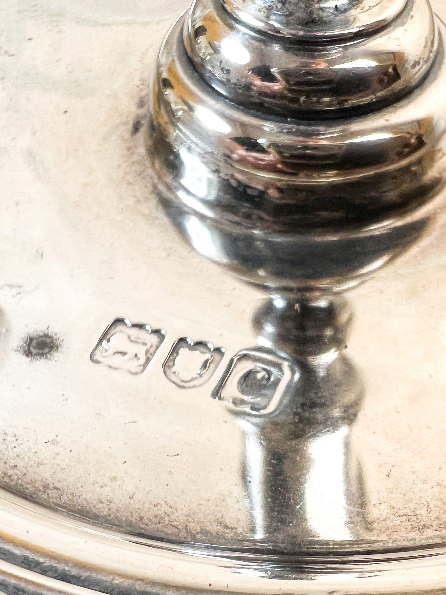 Rare 19th Century Victorian Sterling Silver Small Taperstick Chamberstick, London, England 1898