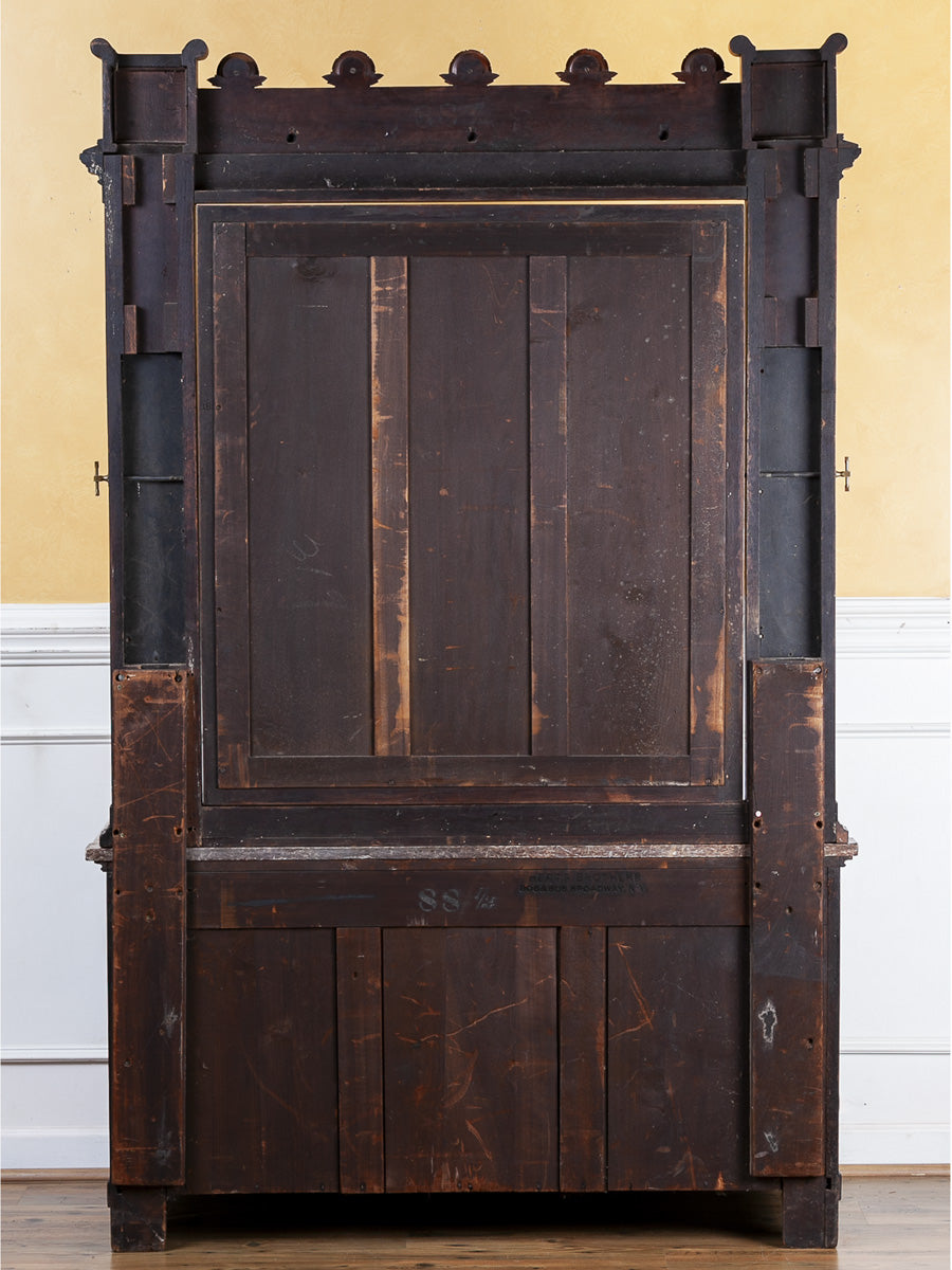 Herts Brothers Aesthetic Movement Burled Walnut & Marble Top Dresser, c.1880