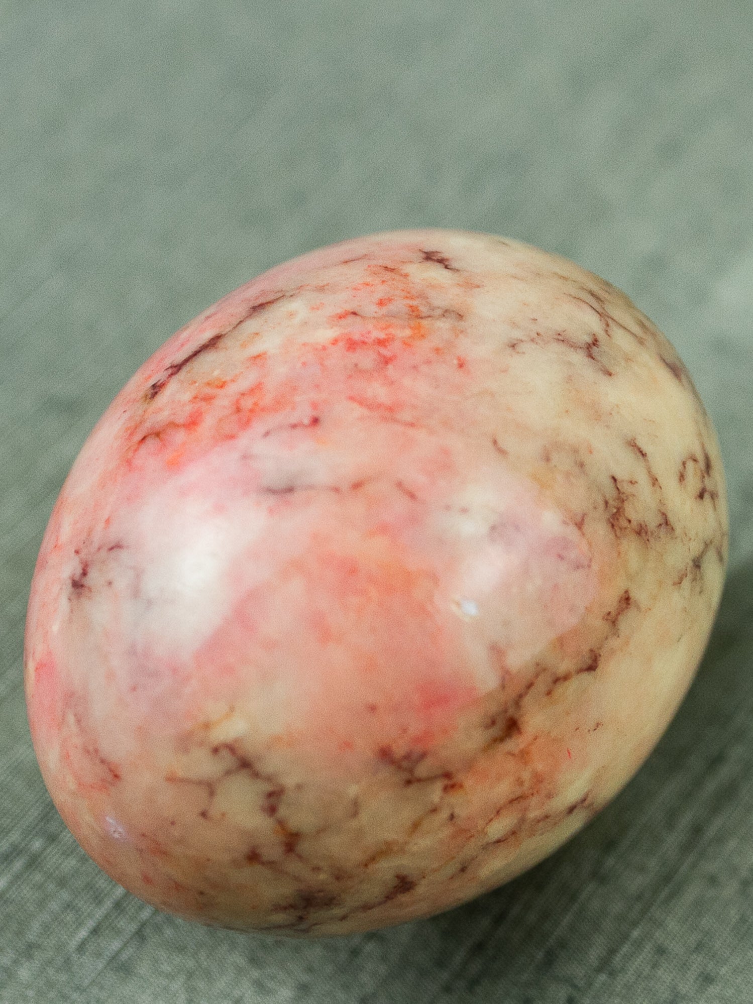 Vintage Mid Century Italian Alabaster Carved Eggs with Marble Finish, Set of 10.