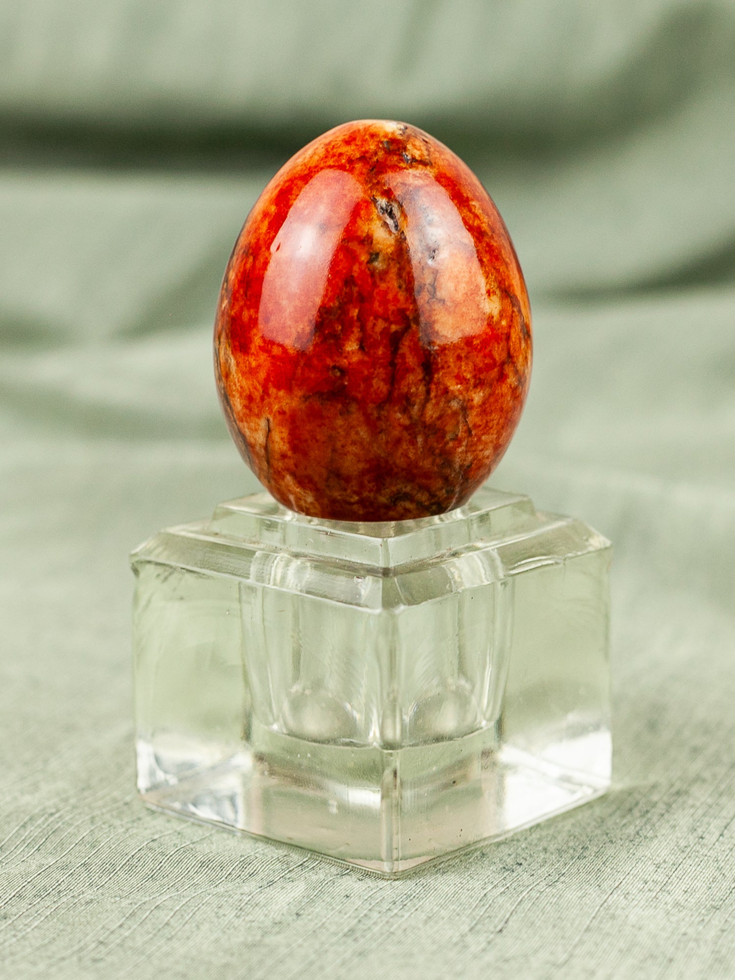 Vintage Mid Century Italian Alabaster Carved Eggs with Marble Finish, Set of 10.