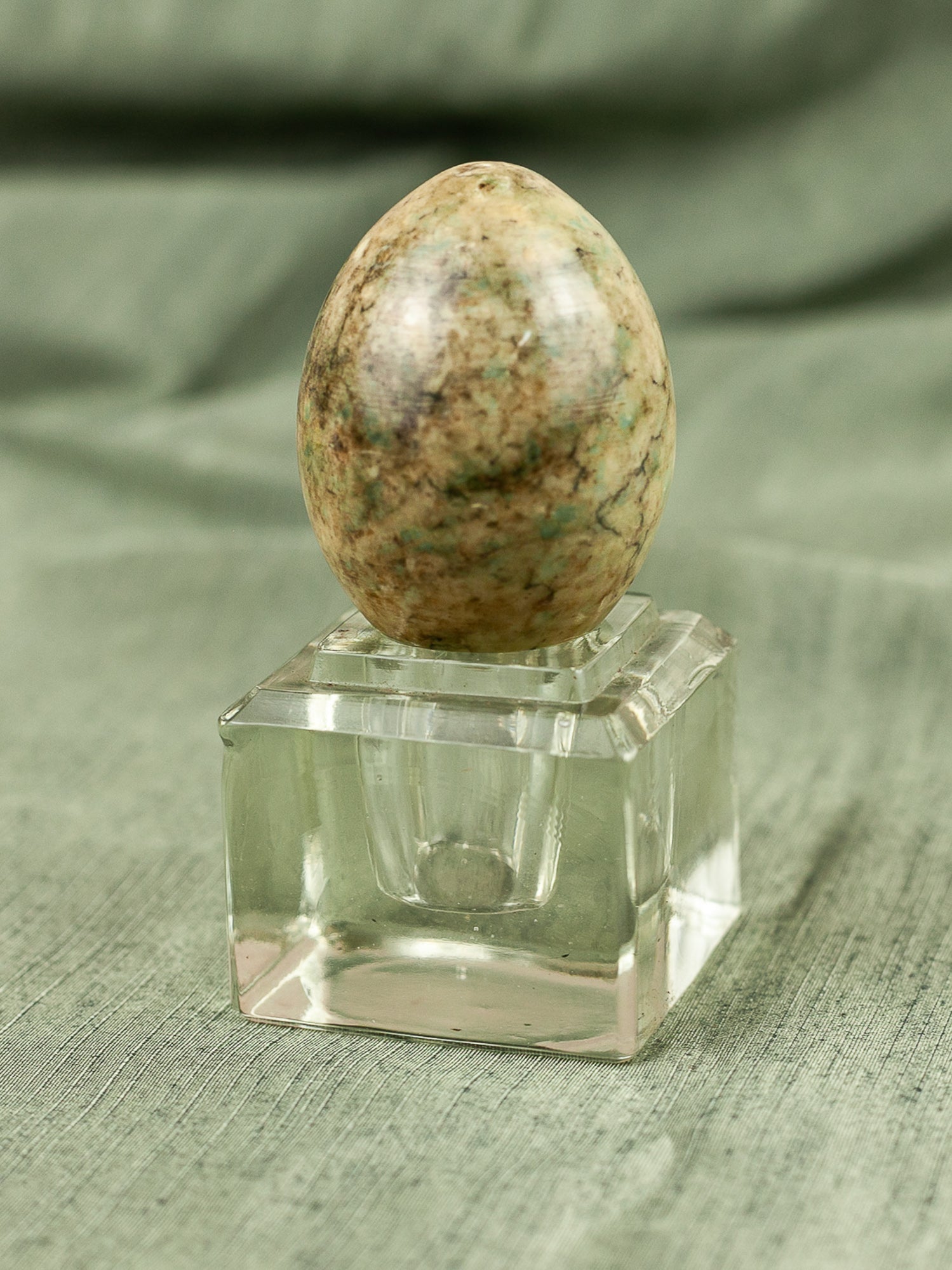 Vintage Mid Century Italian Alabaster Carved Eggs with Marble Finish, Set of 10.