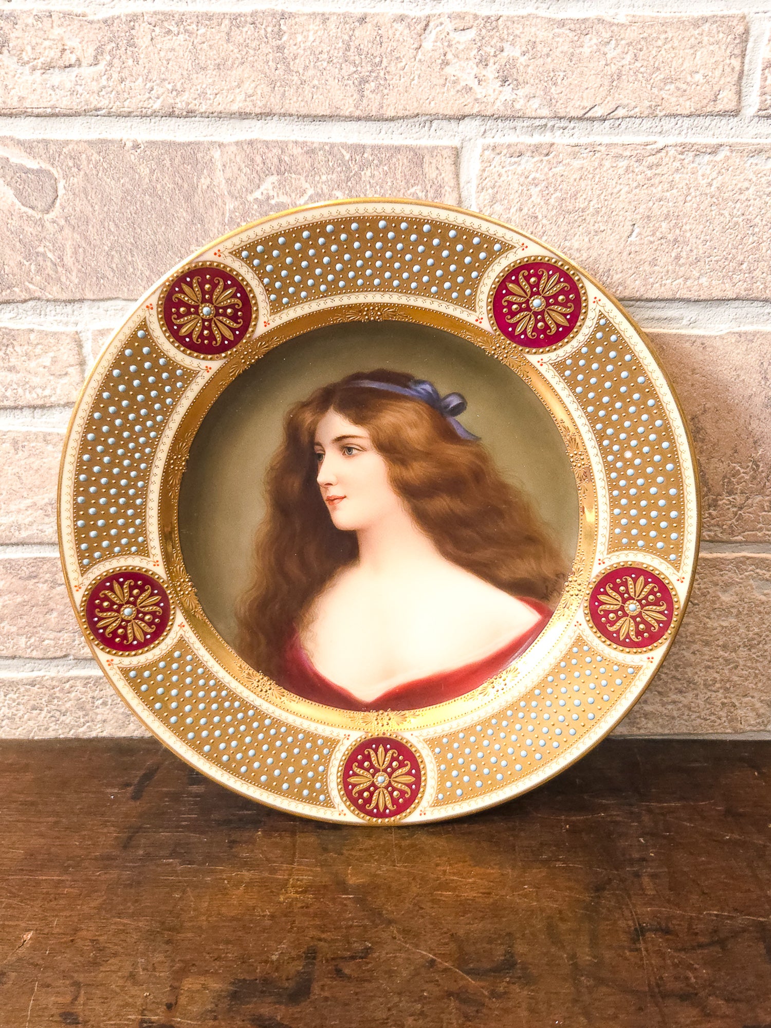 Royal Vienna Portrait Plate “Lassitude” by Hutschenreuther, c.1900
