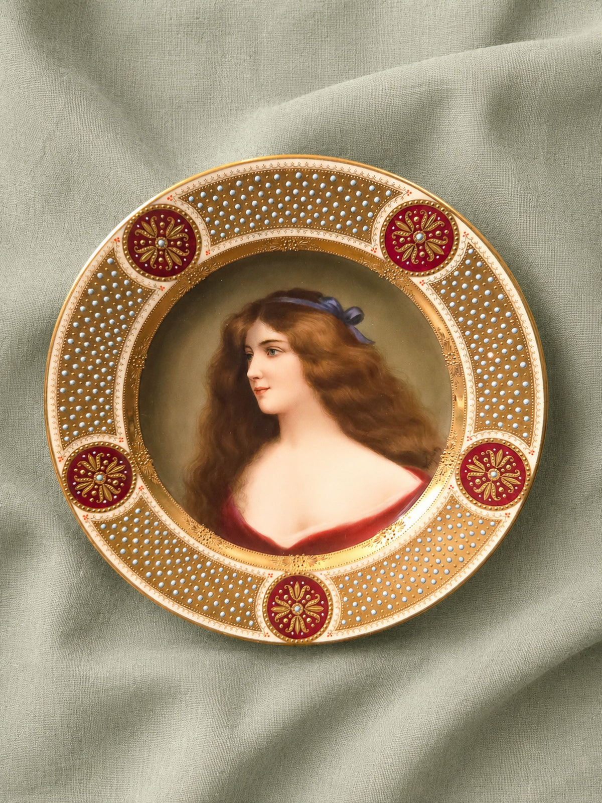 Royal Vienna Portrait Plate “Lassitude” by Hutschenreuther, c.1900