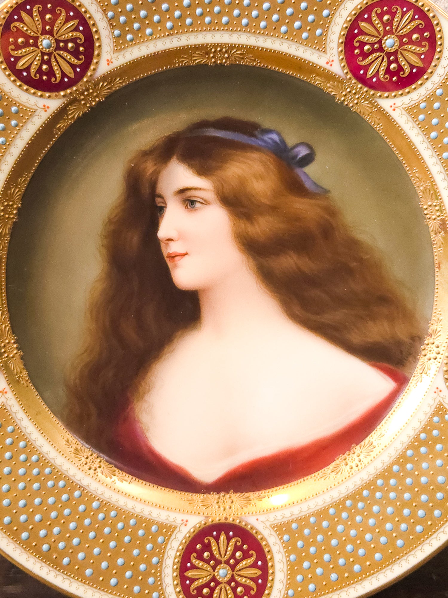 Royal Vienna Portrait Plate “Lassitude” by Hutschenreuther, c.1900