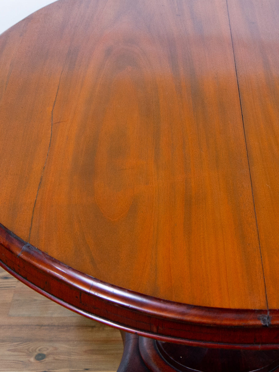 Early Victorian English Mahogany Oval Pedestal Table, Circa 1840