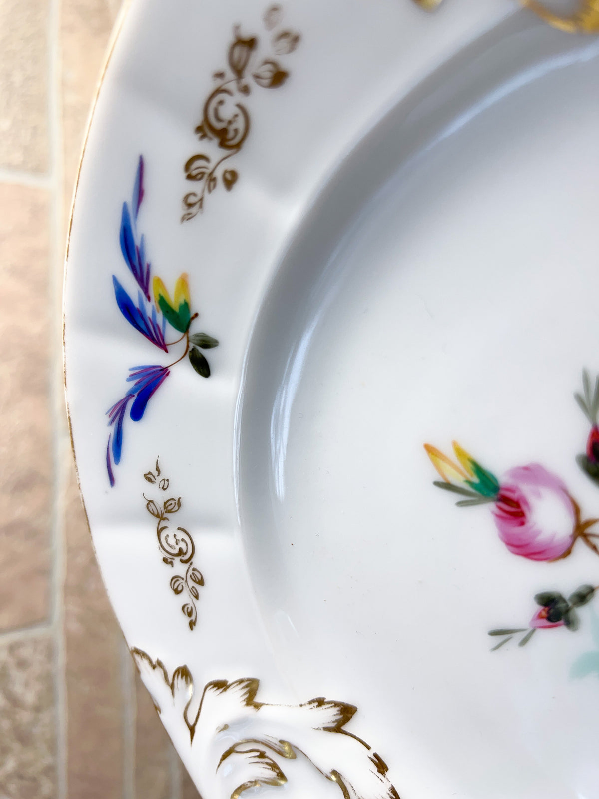19th Century Old Paris Porcelain Hand-Painted Rose Plate