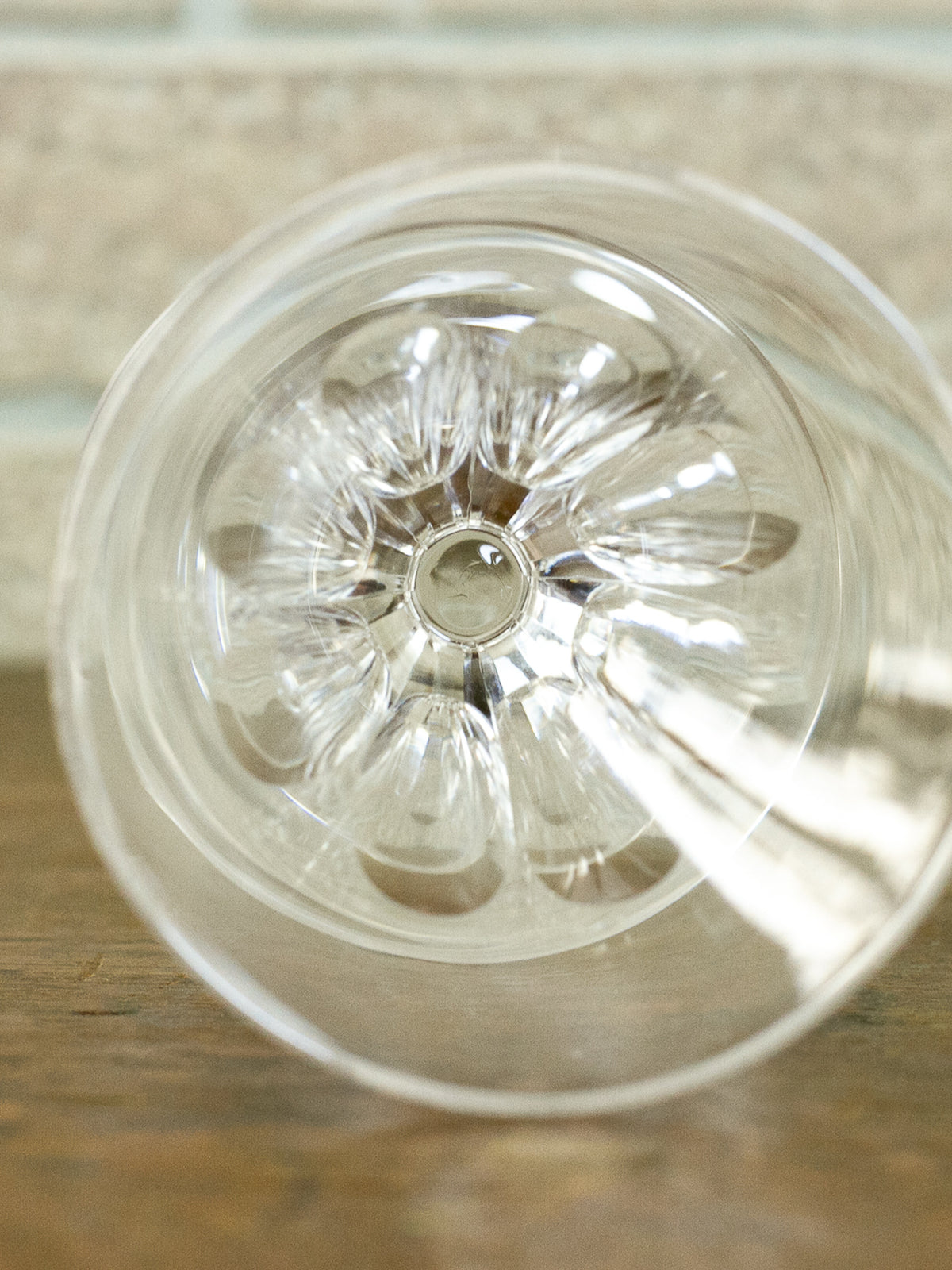 Antique Georgian Hand-Blown Cut Crystal Wine Glass, Early 19th Century