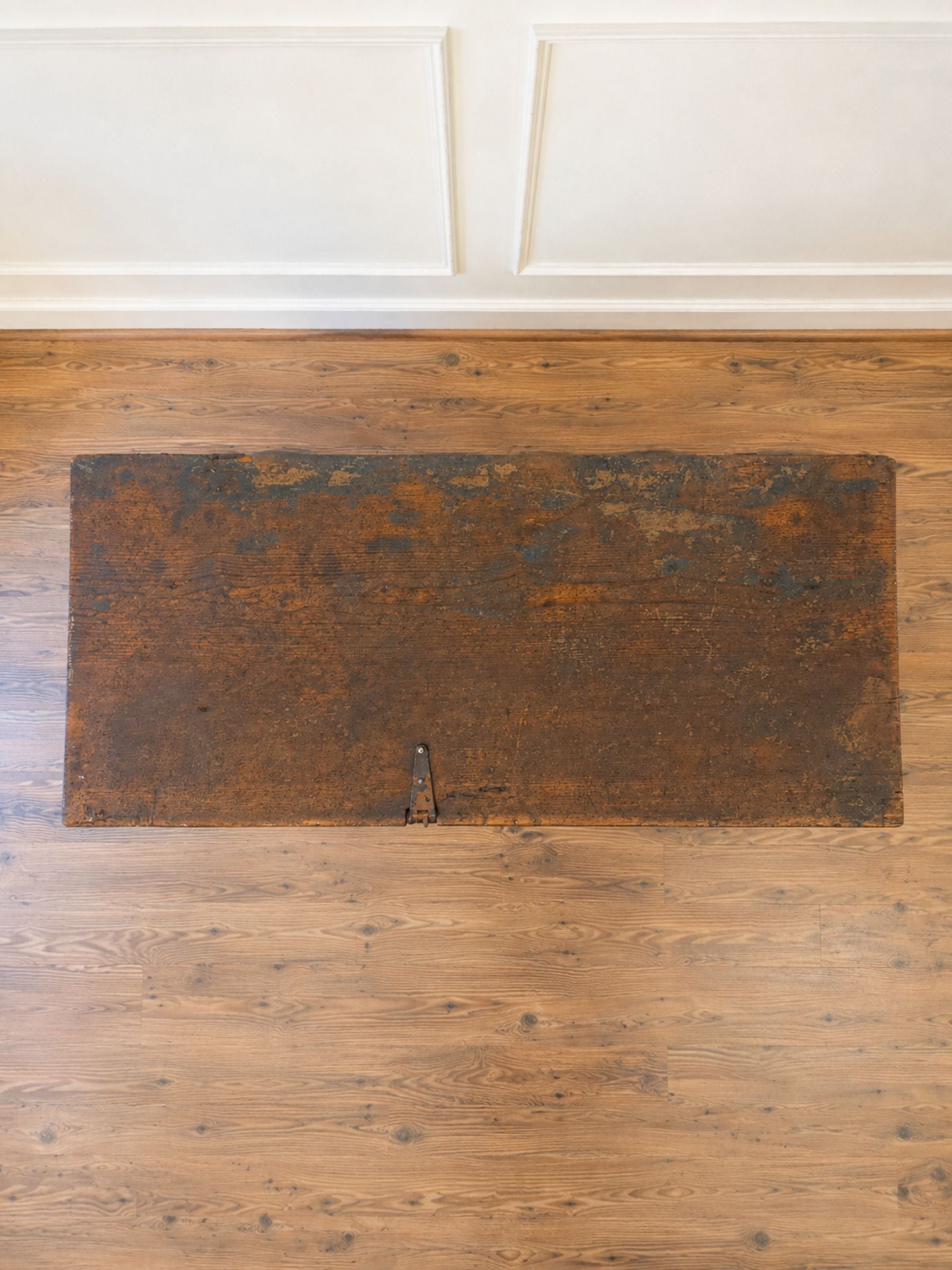 19th Century Painted Pine Blanket Box in Original Blue Finish