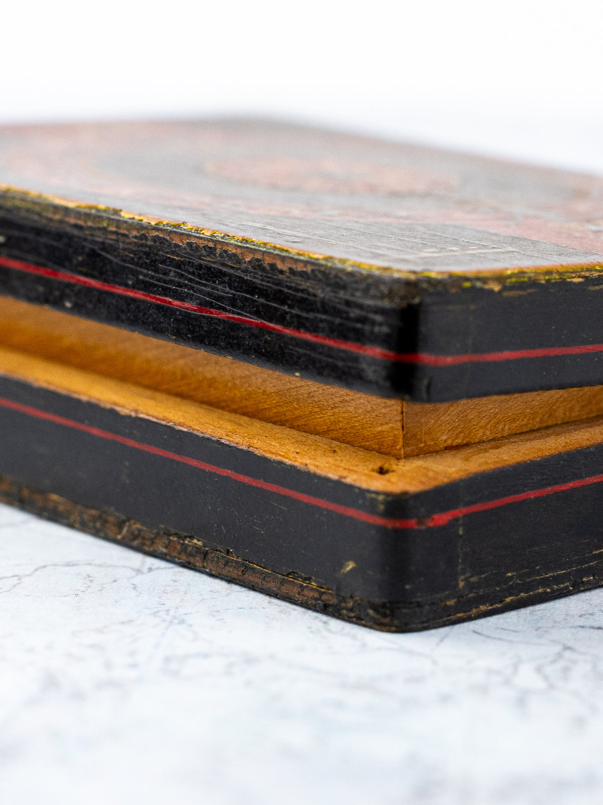Vintage Hungarian Folk Art Hand-Painted Wooden Trinket Box