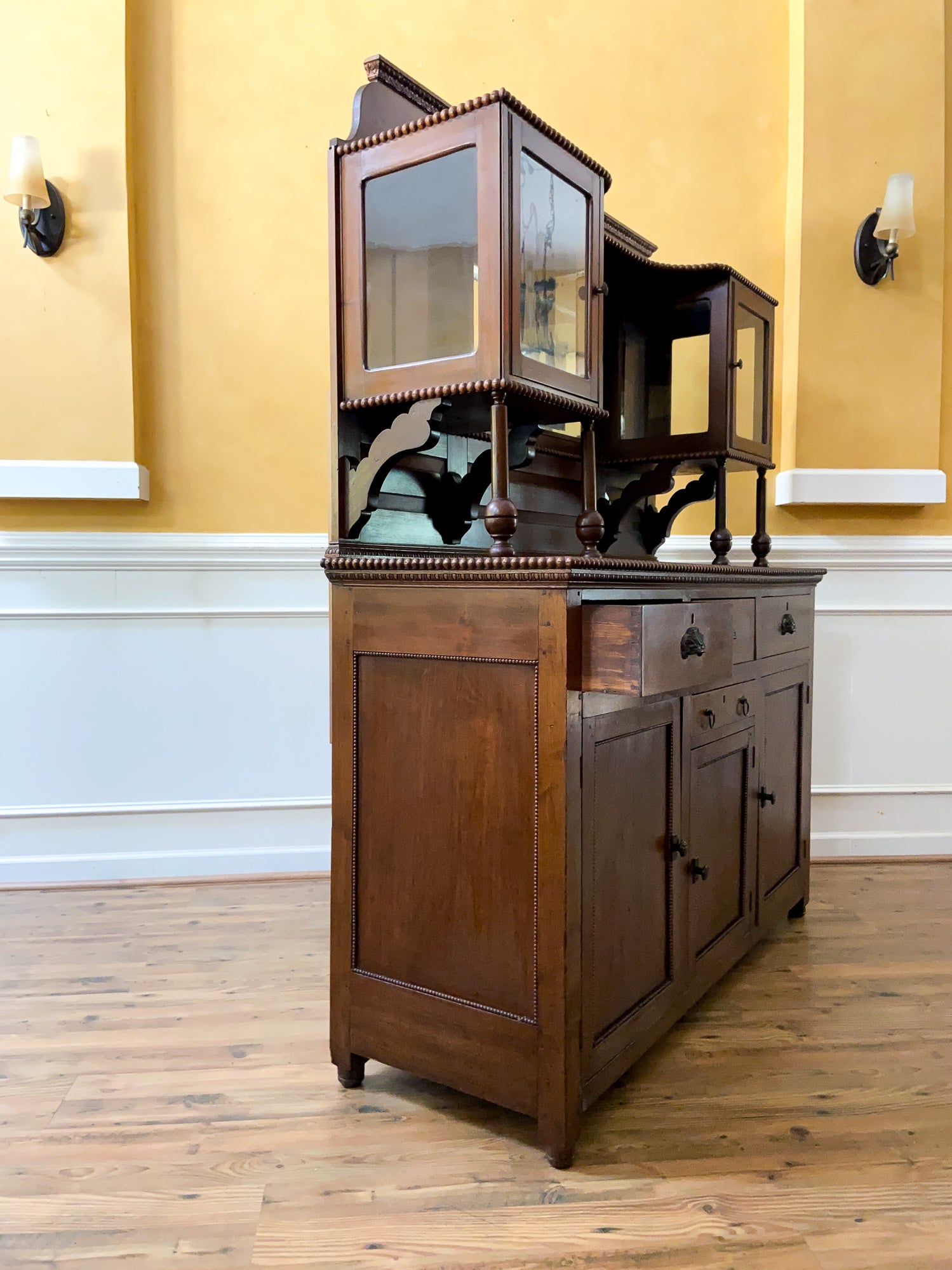 19th Century American Mirror-Back Display Sideboard
