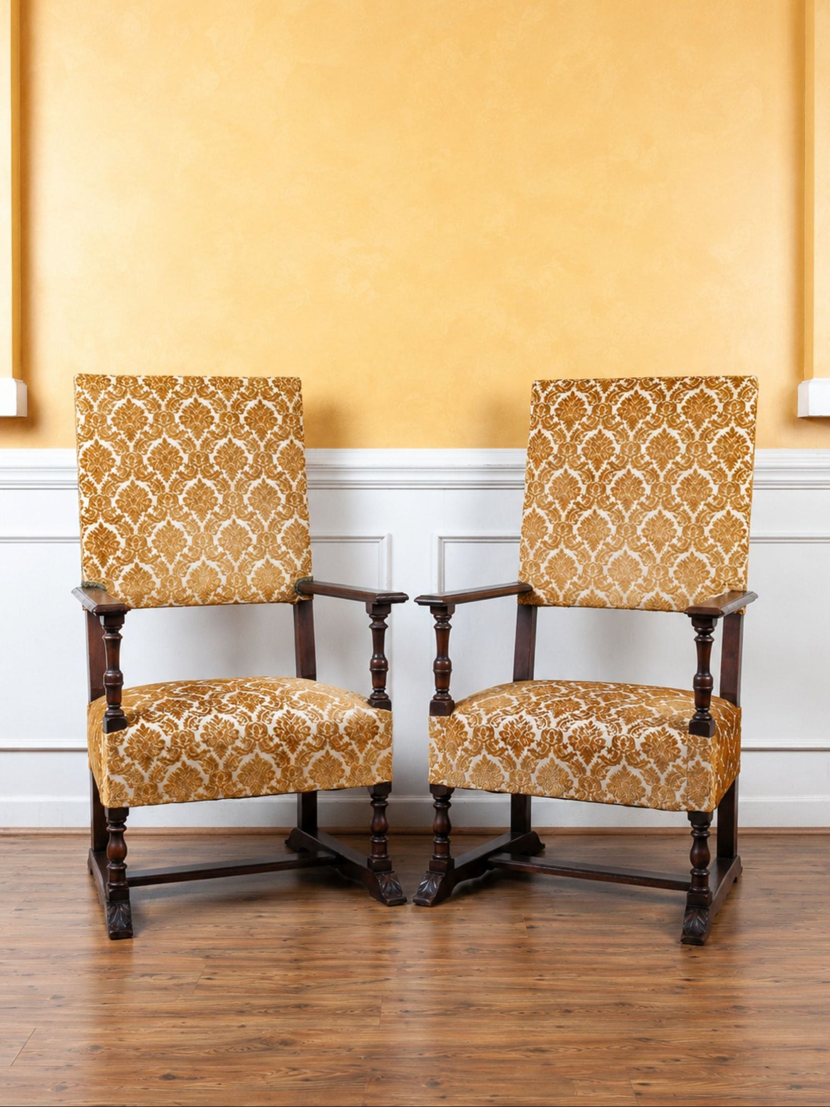 Pair of Oversized Late 19th Century Cherry Armchairs