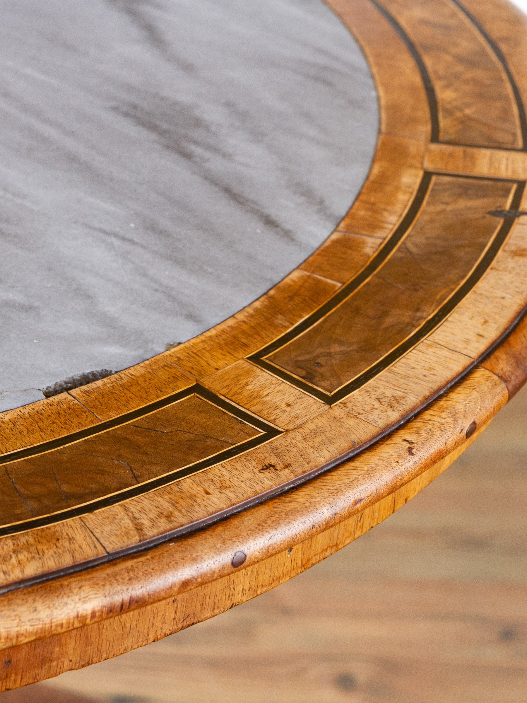 17th Century German Baroque Walnut Center Table with Marble Top