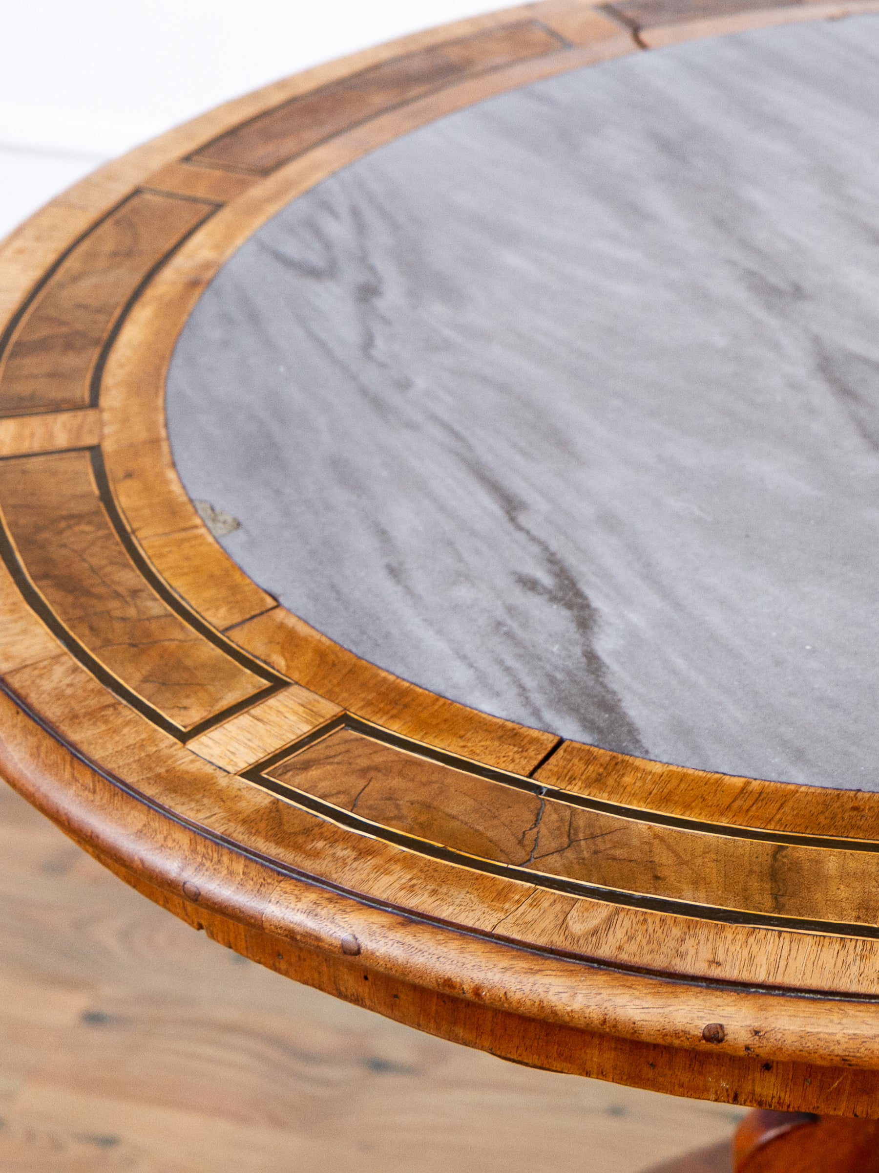 17th Century German Baroque Walnut Center Table with Marble Top