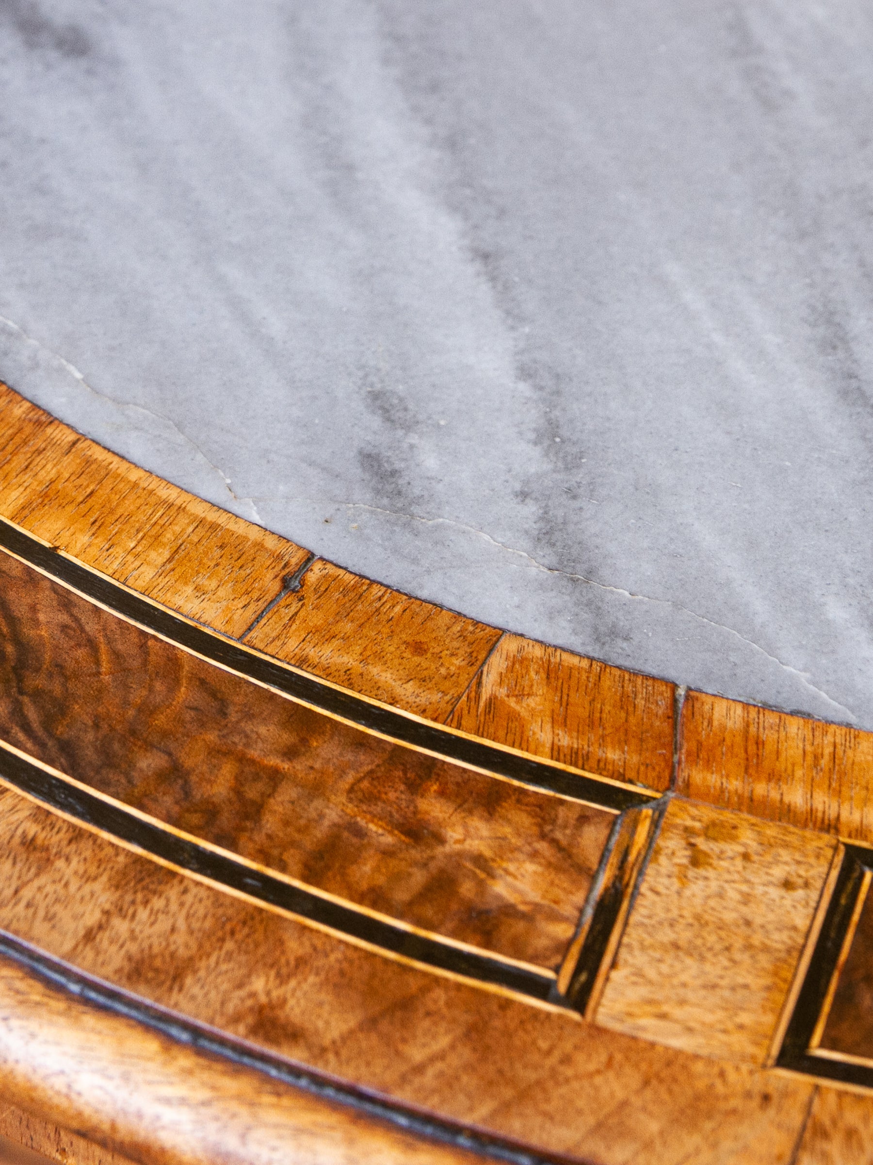17th Century German Baroque Walnut Center Table with Marble Top