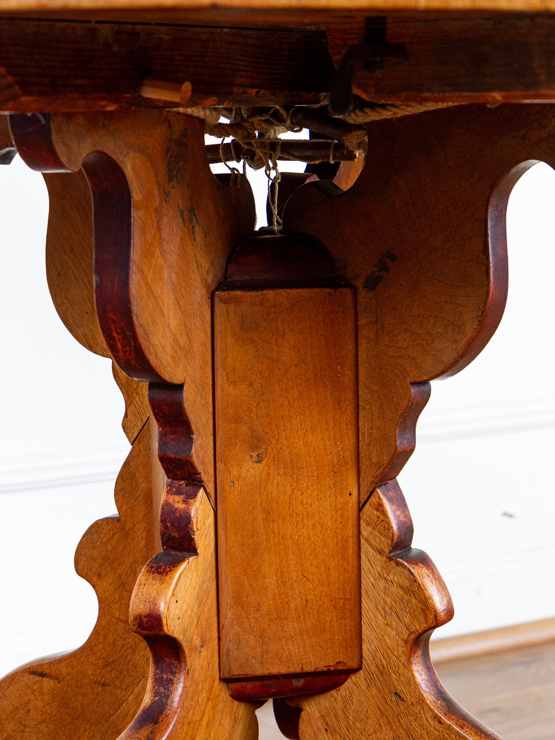 17th Century German Baroque Walnut Center Table with Marble Top