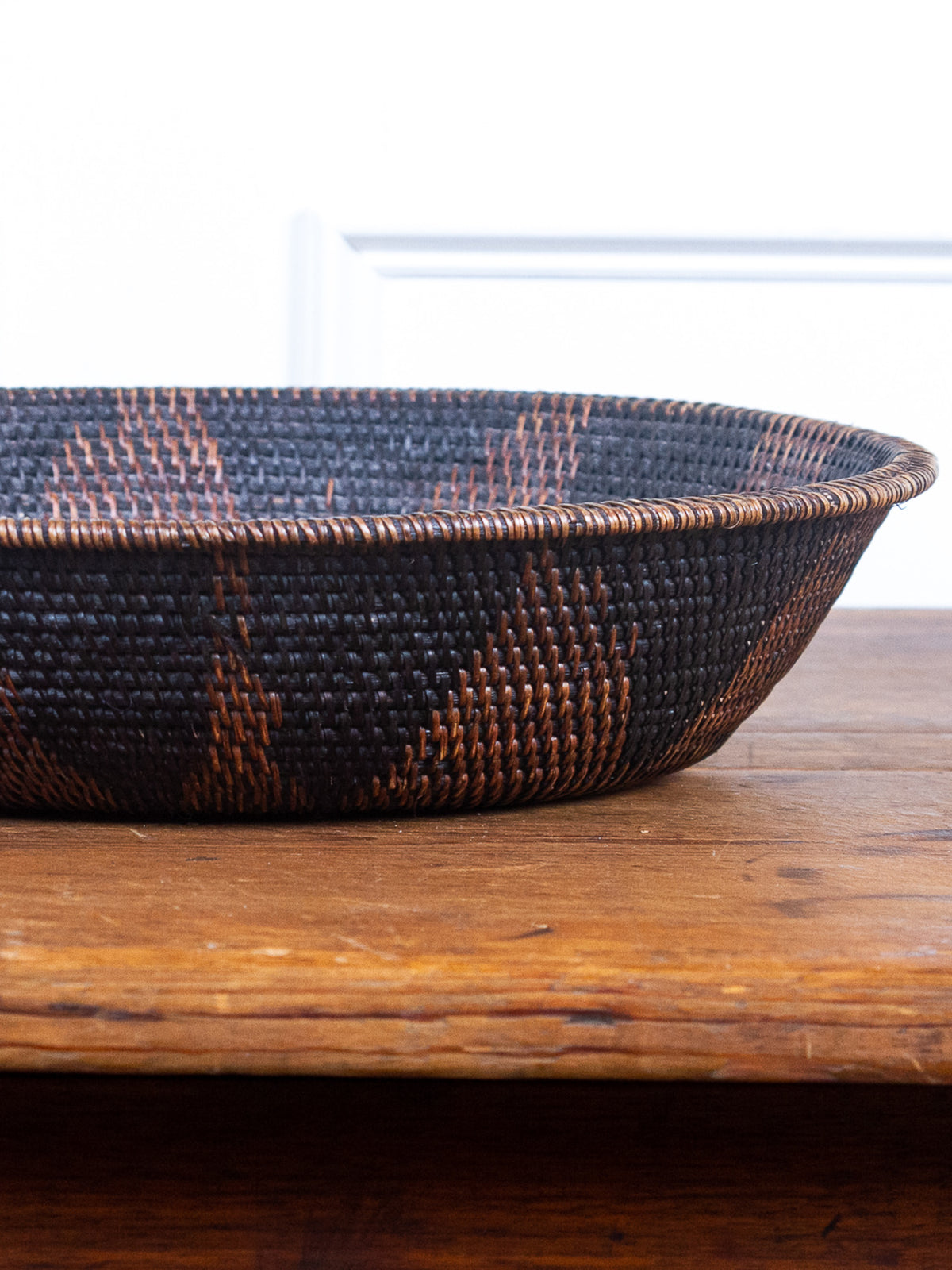 Early 20th Century Native American Hand-Woven Coiled Basket Bowl