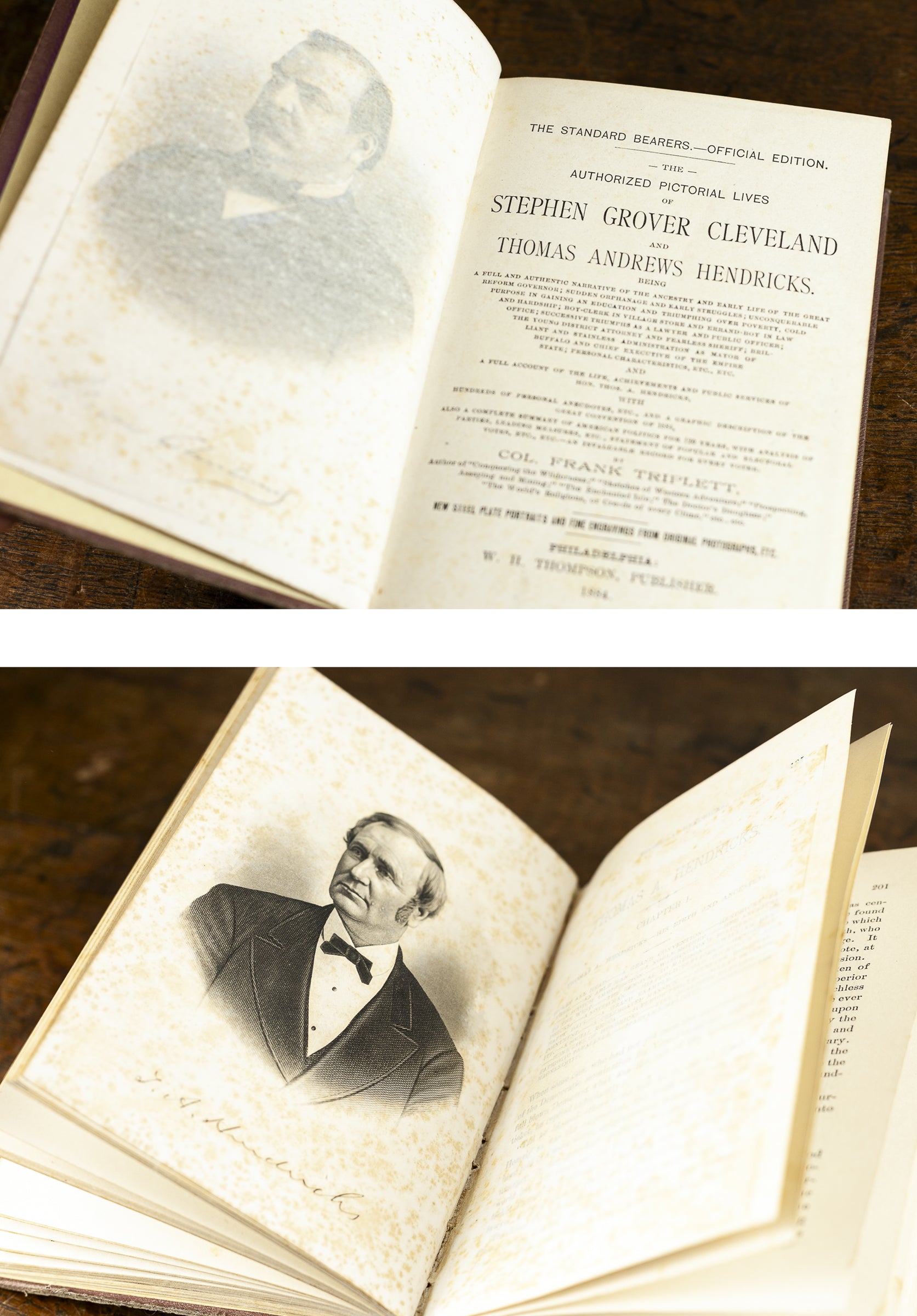 1884 First Edition "Lives and Public Services of Grover Cleveland and Thomas A. Hendricks" by Col. Frank Triplett