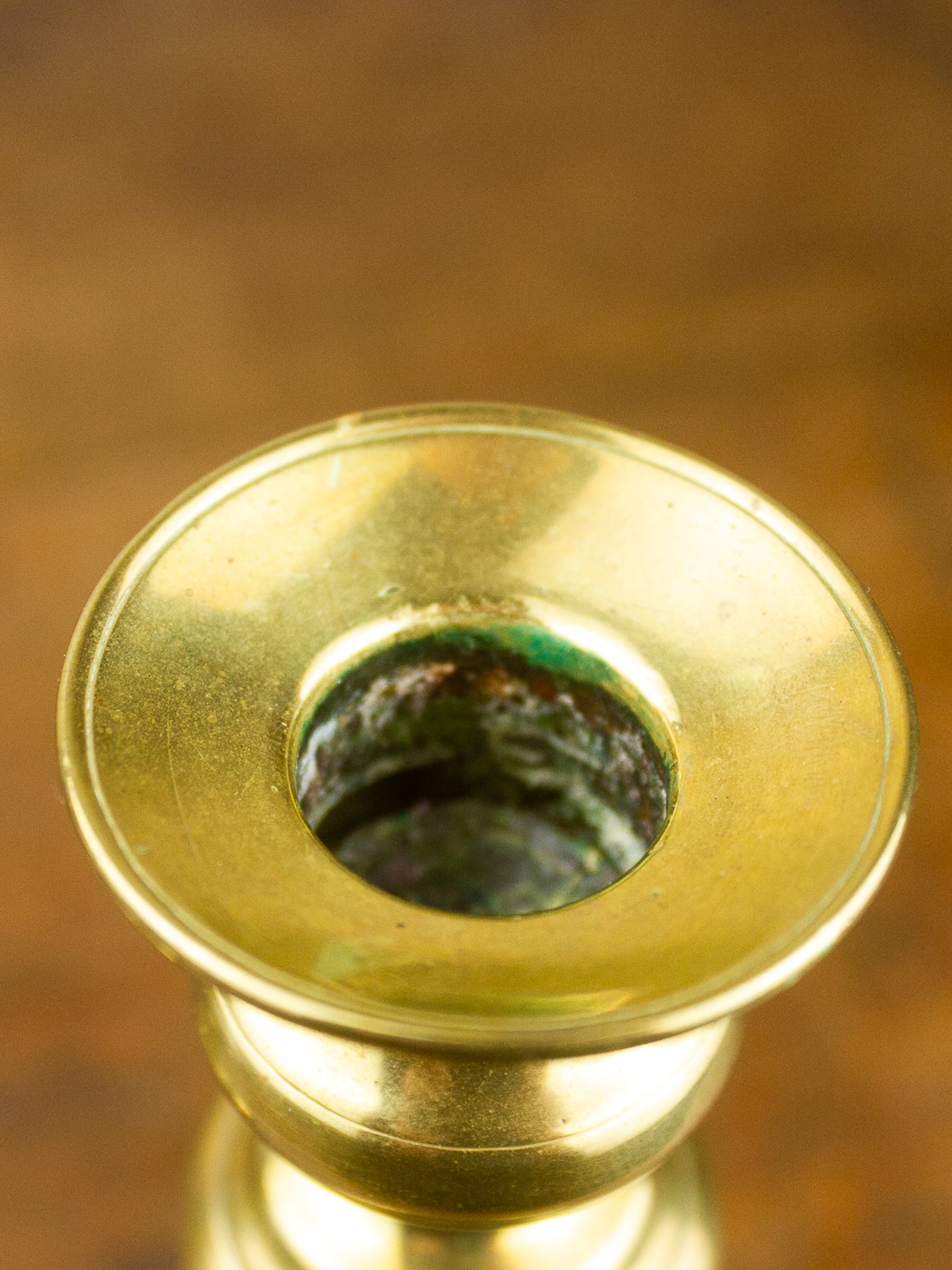 Pair of 19th Century English Brass Push-Up Candlesticks