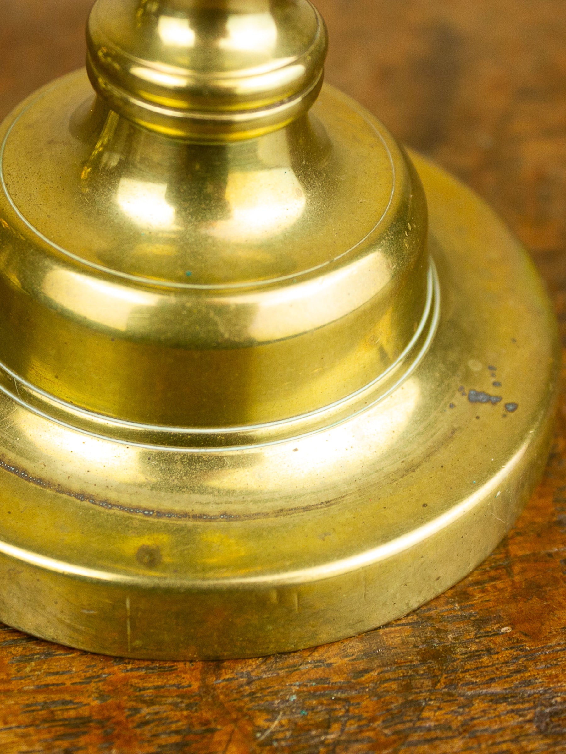 Pair of 19th Century English Brass Push-Up Candlesticks