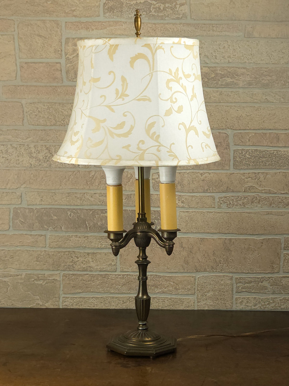 Vintage Rembrandt Bouillotte-Style Three-Light Table Lamp