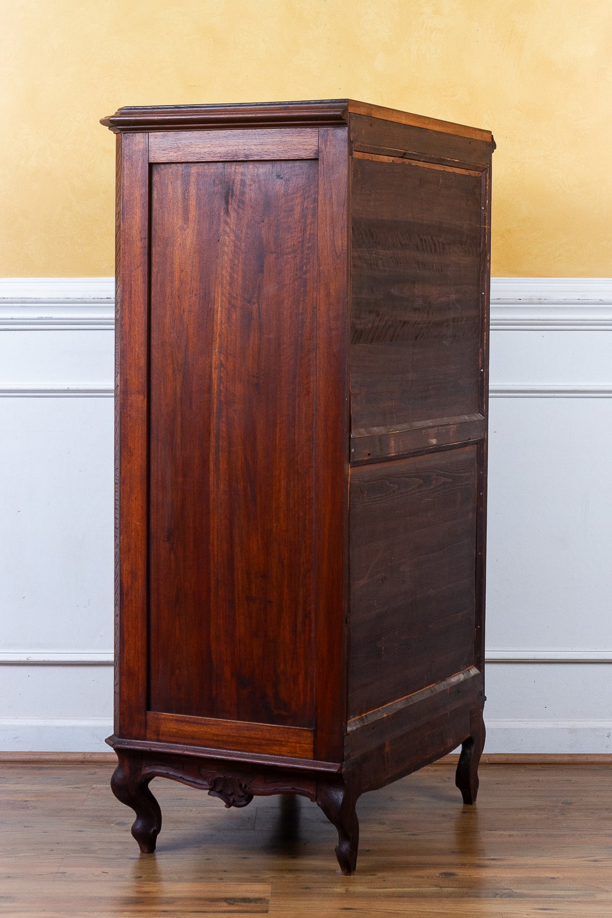 19th Century French Rococo Carved Walnut Secretary Chest with Cherub