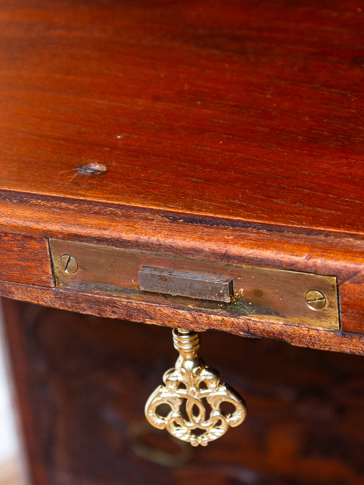 19th Century French Rococo Carved Walnut Secretary Chest with Cherub