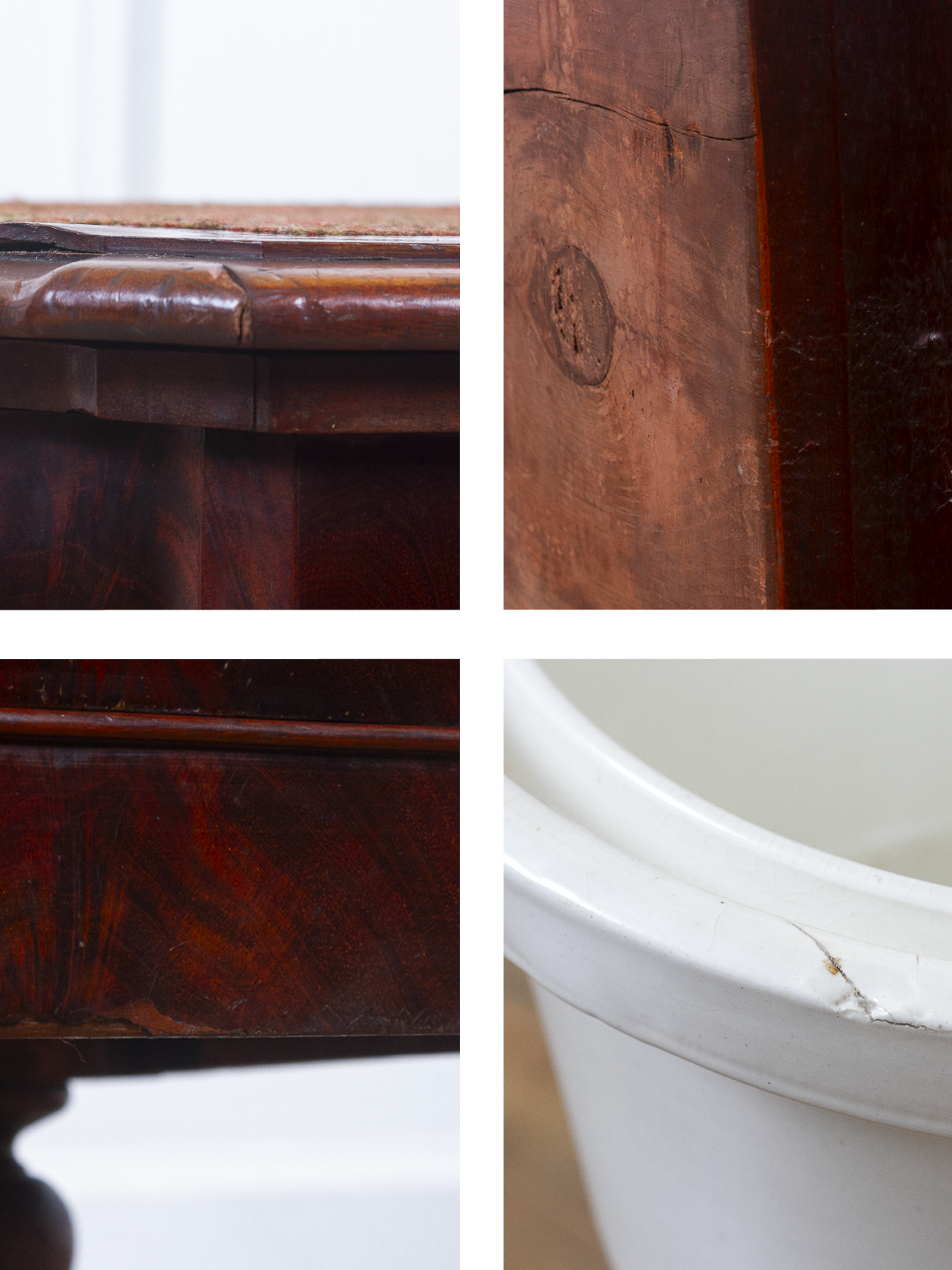 Early 19th Century Georgian Flame Mahogany Chamber Pot Commode