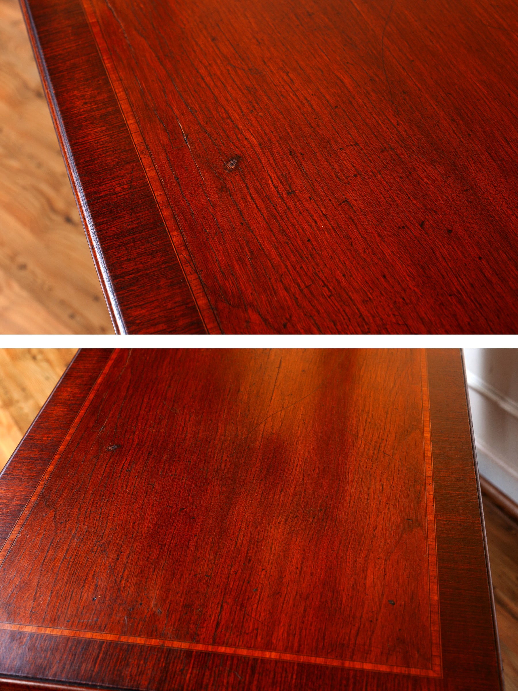 Carved Fold-Over Console Table with Hidden Drawer