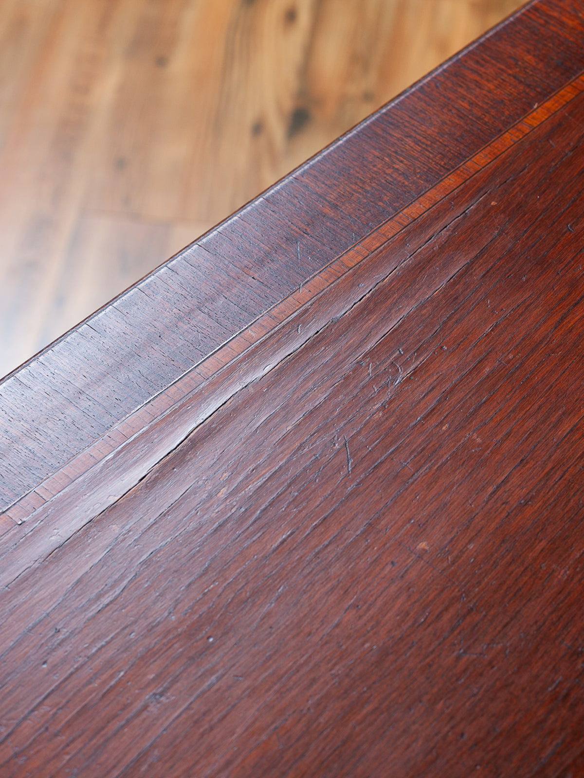 Carved Fold-Over Console Table with Hidden Drawer